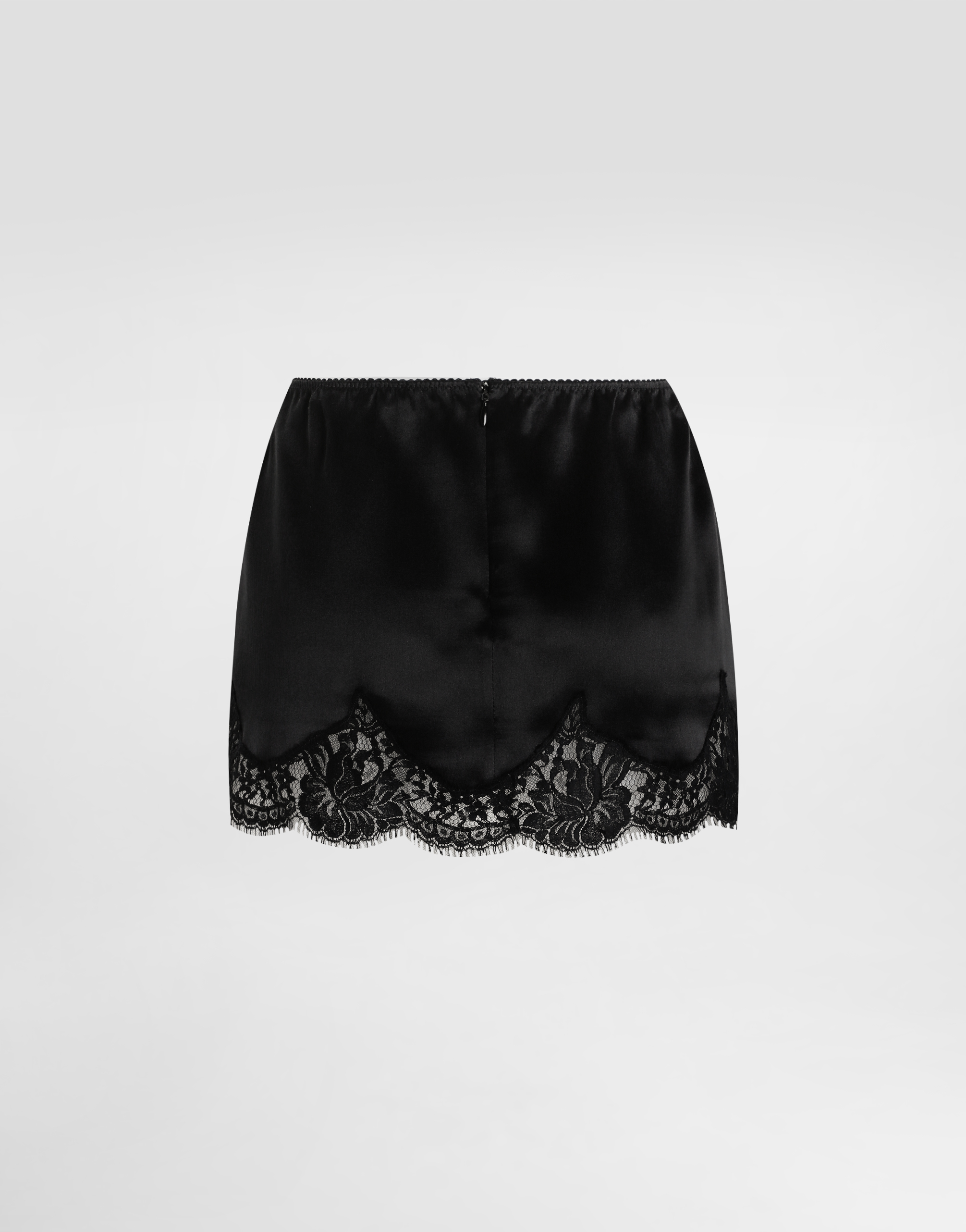 Short satin skirt