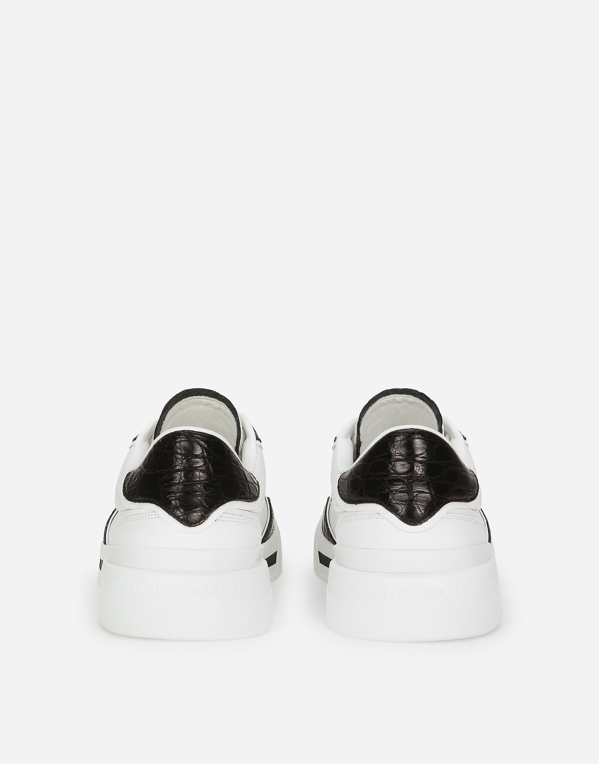 Dolce & Gabbana New Roma Sneakers In Bianco/nero