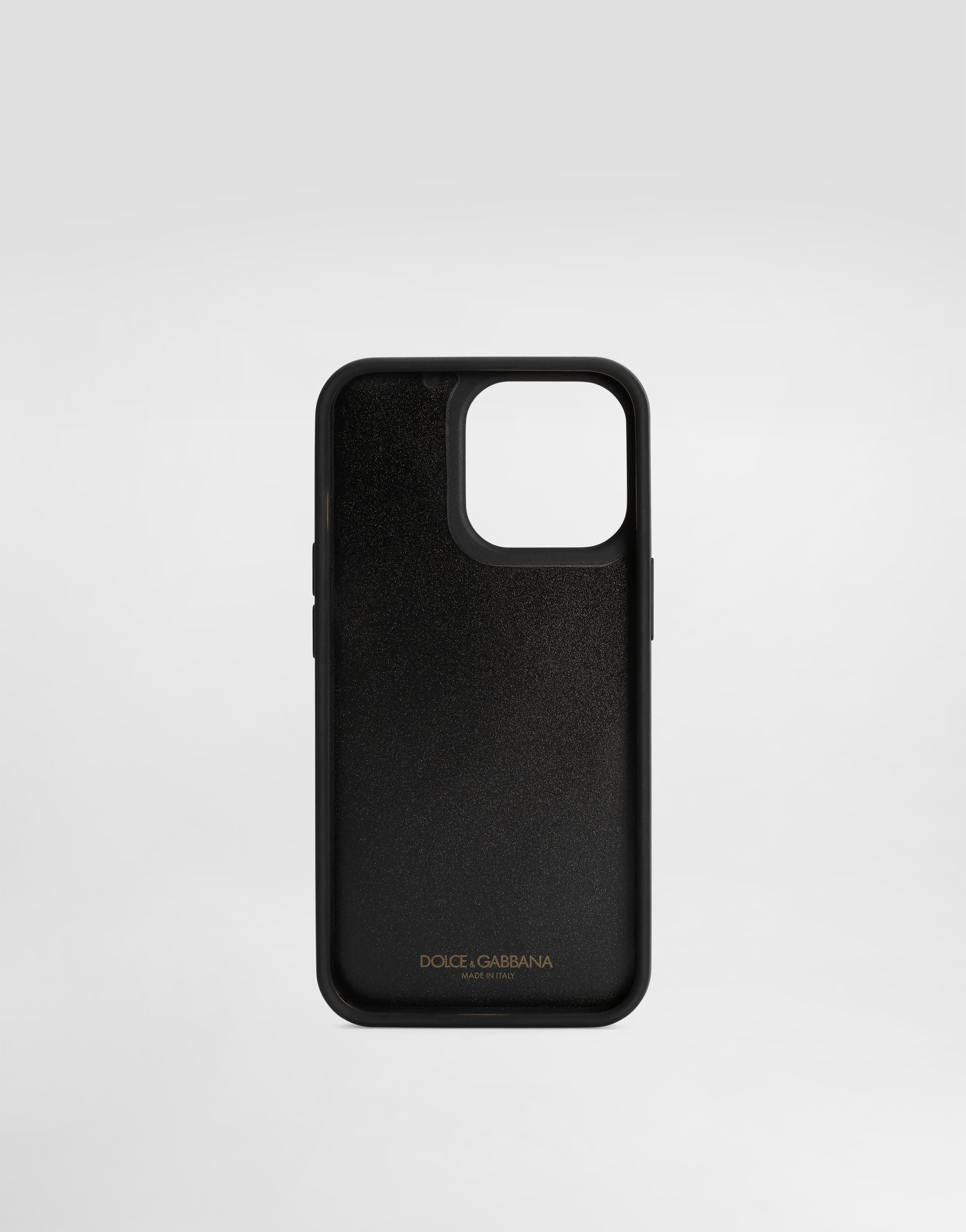  Dolce & Gabbana Coque Pour Iphone 13 Pro En Cuir De Veau Avec Plaquette à Logo - Homme Coques De Telephone Noir Cuir Onesize 