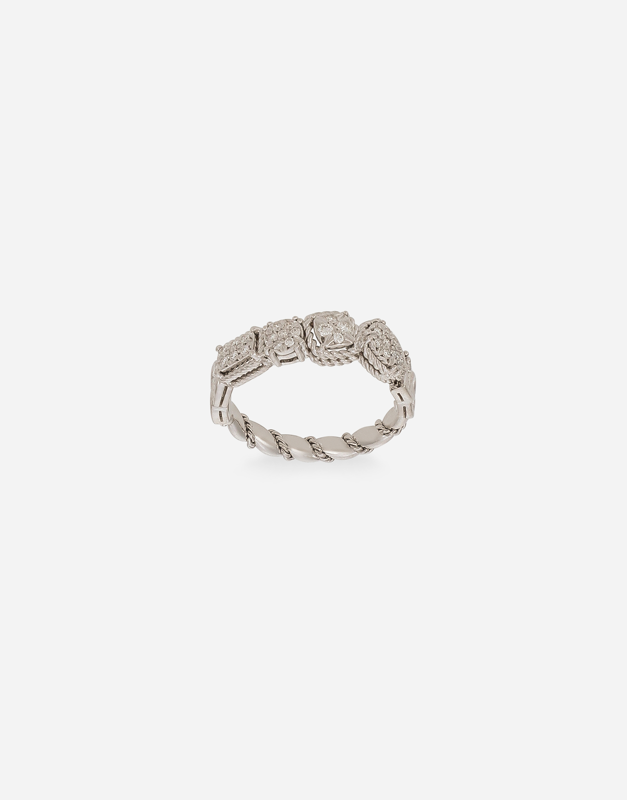 Dolce & Gabbana Easy Diamond Ring In White Gold 18kt And Diamonds Pavé