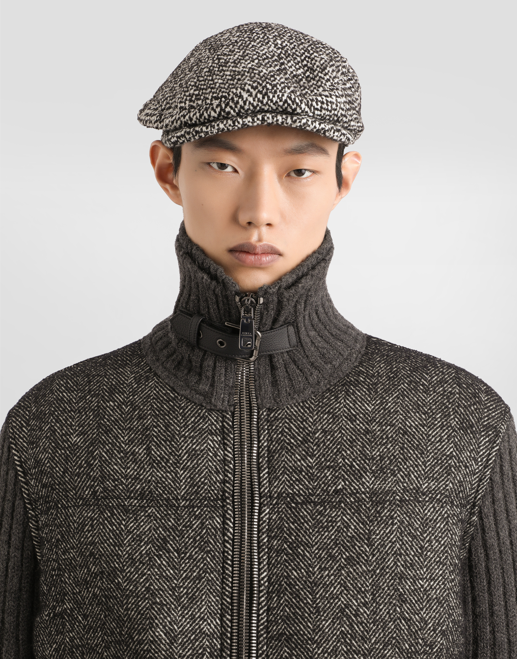 Knitted houndstooth jacket