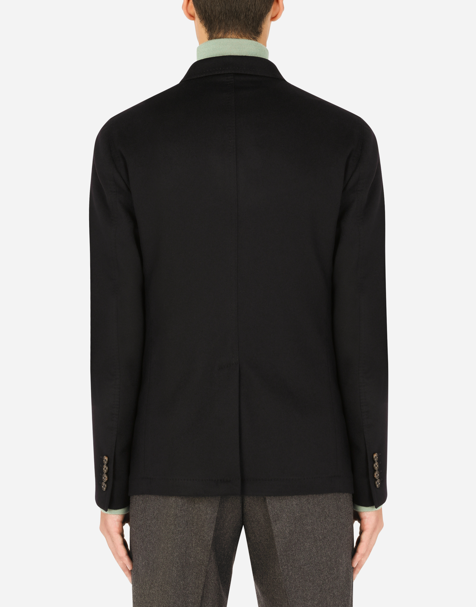 Deconstructed double-breasted cashmere jacket