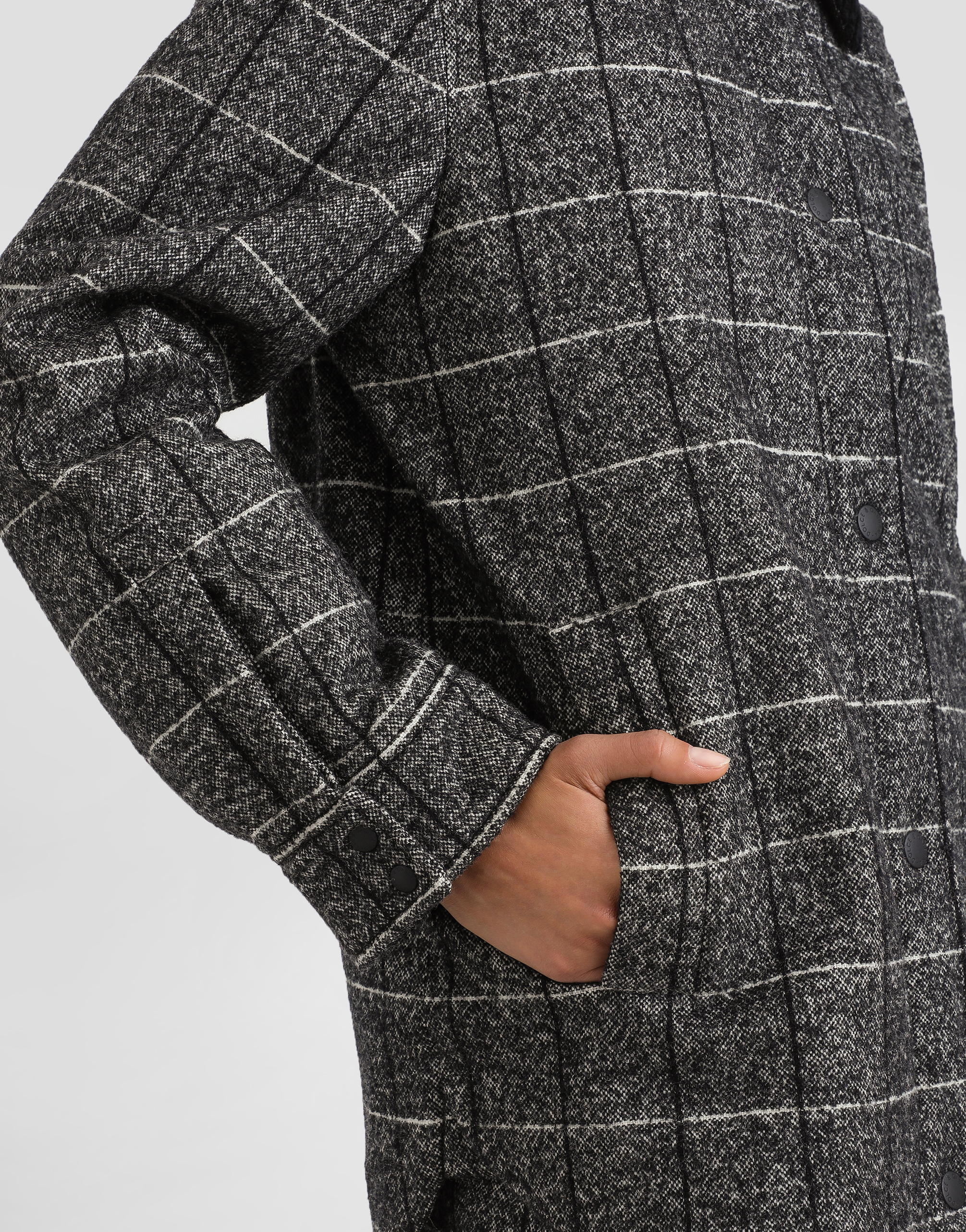 Dolce & Gabbana Checked Corduroy-collar Jacket In Gray