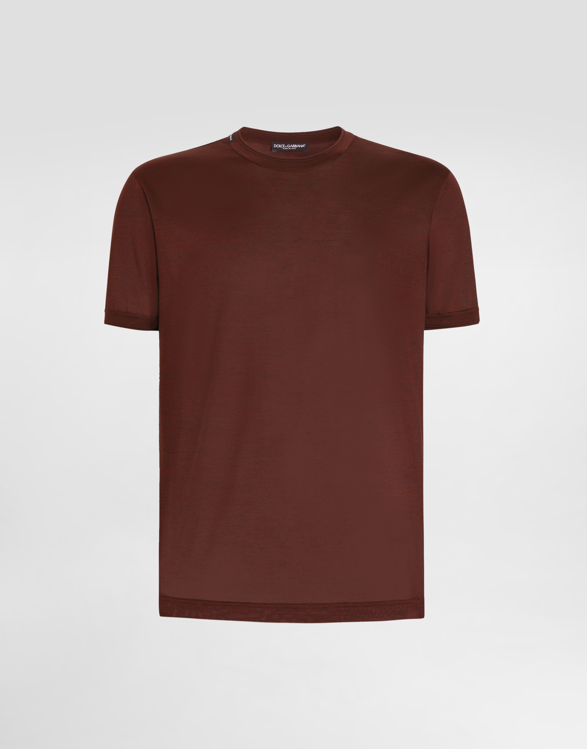 Crew neck silk t-shirt in Red for Men | Dolce&Gabbana® US