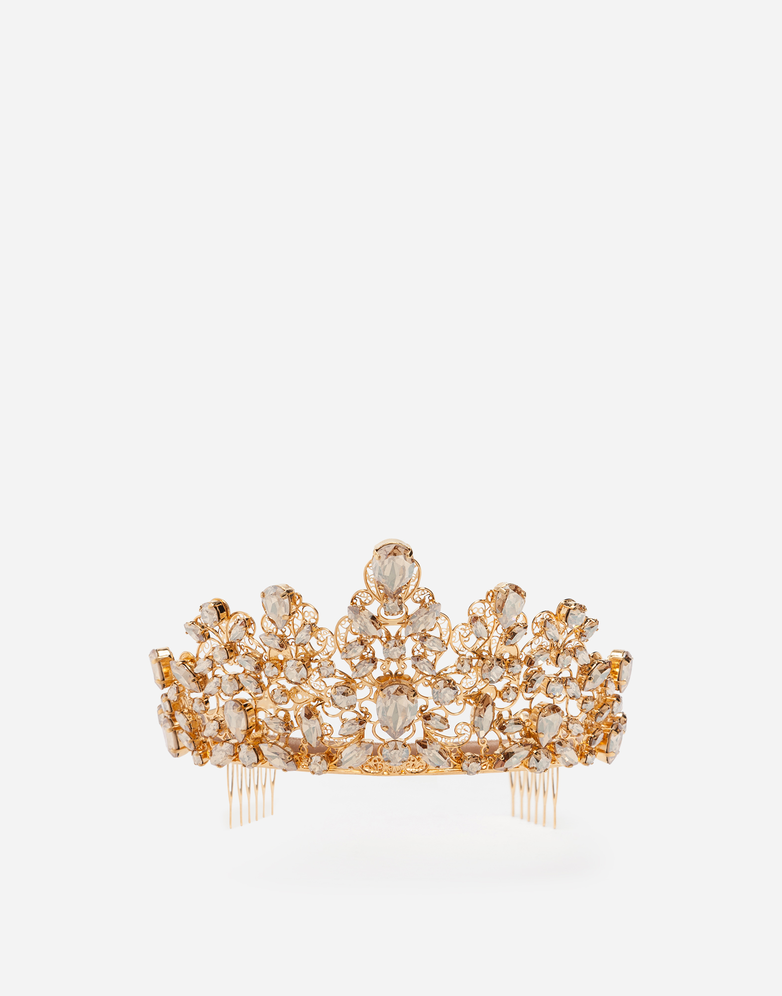 Tiara with rhinestones in GOLD for Women Dolce&Gabbana®