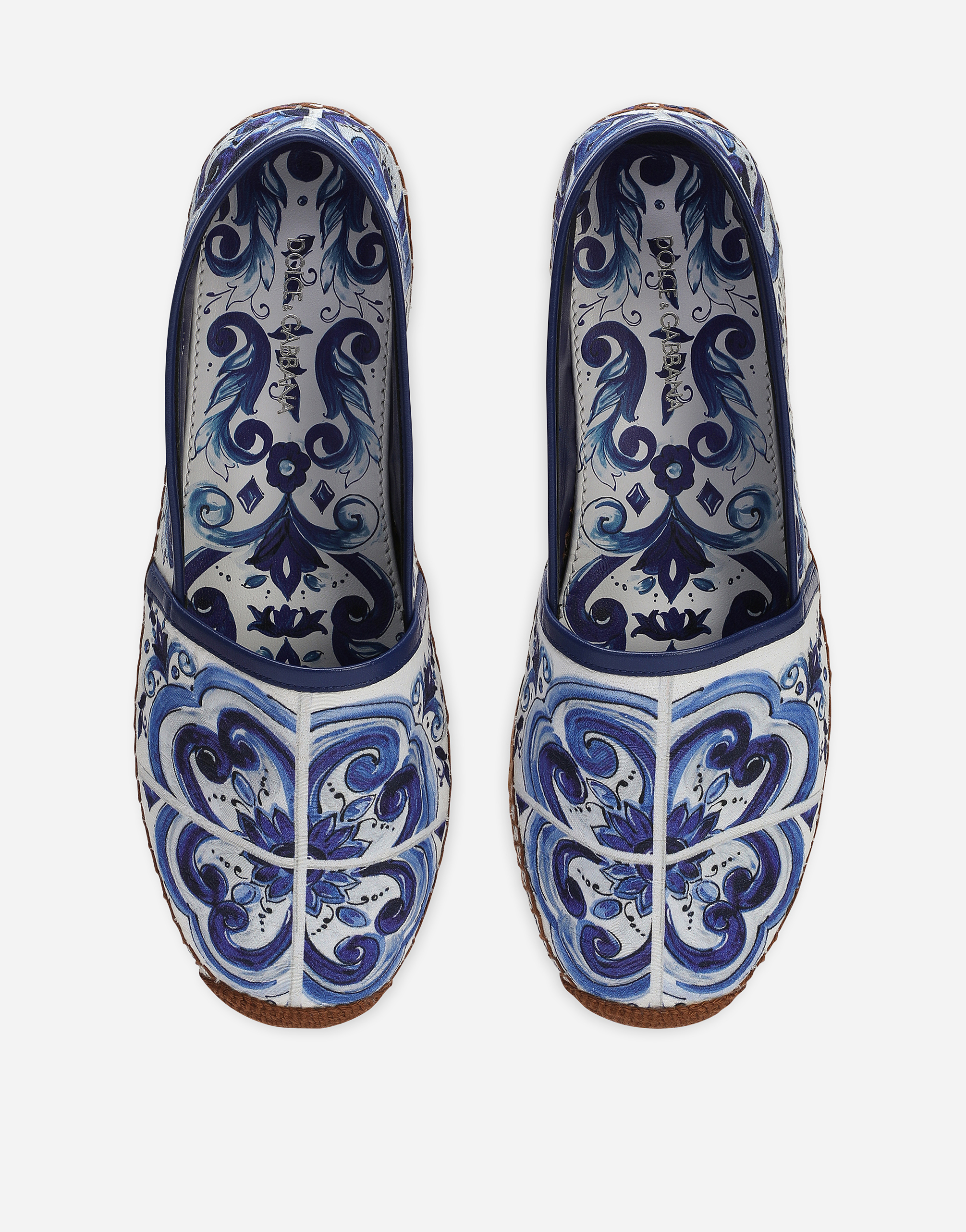 Shop Dolce & Gabbana Printed Brocade Fabric Espadrilles In Multicolor