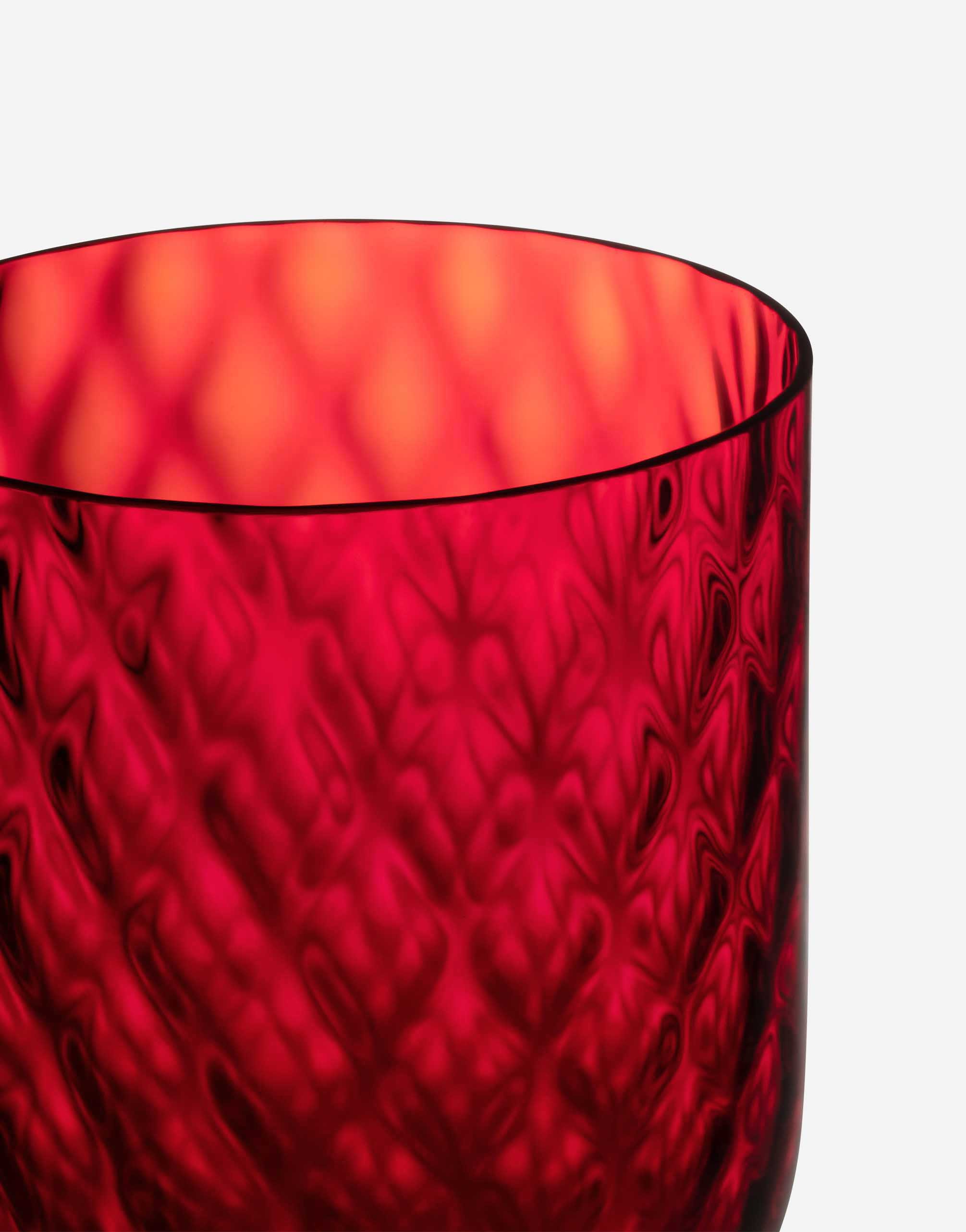 Shop Dolce & Gabbana Hand-blown Murano Red Wine Glass In Multicolor
