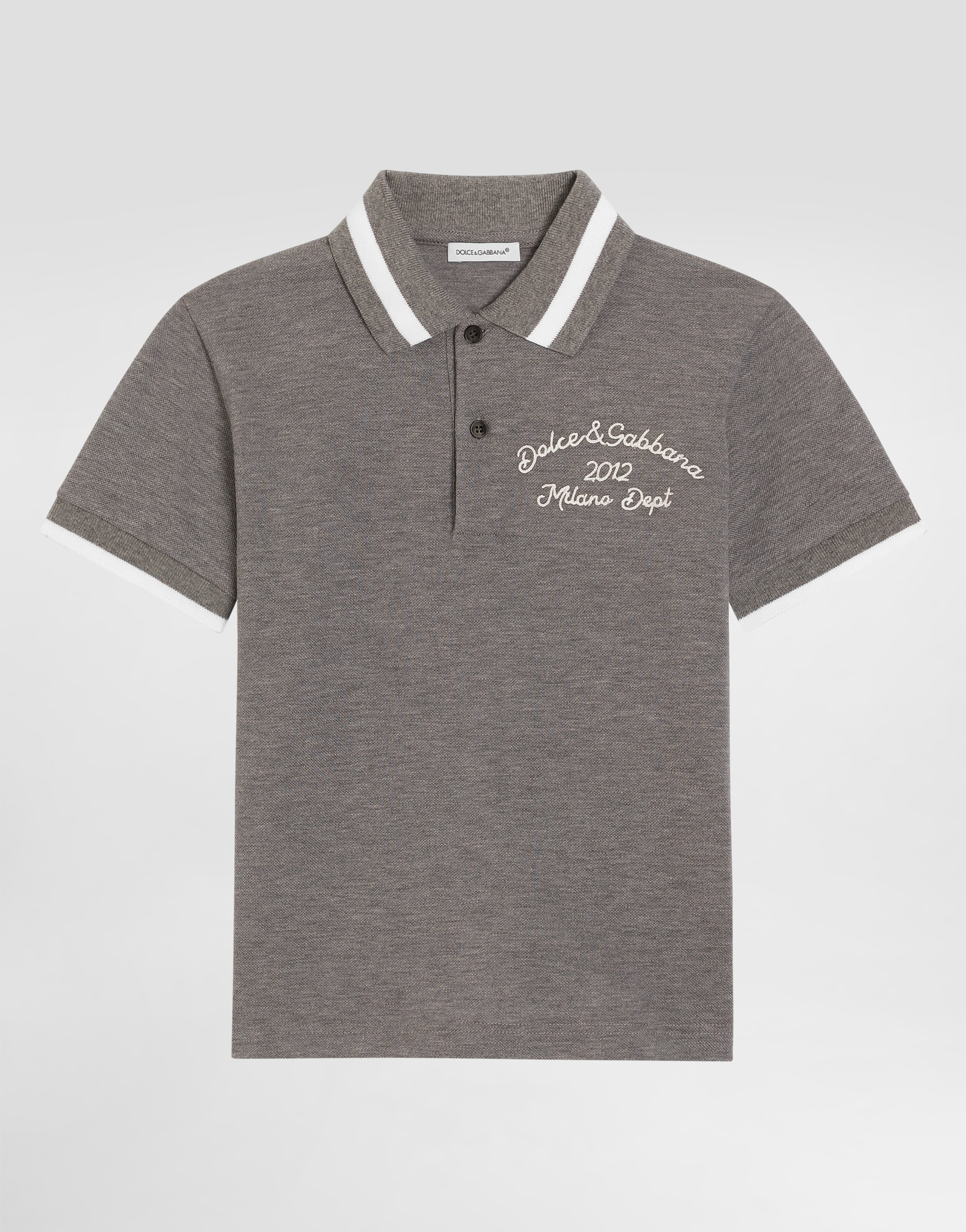 Piqué polo shirt with Dolce&Gabbana embroidery