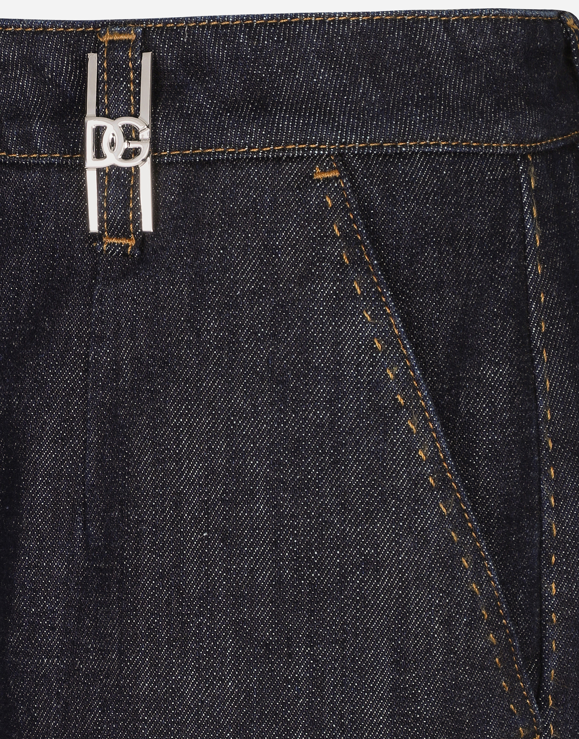 Dolce & Gabbana Cotton Denim Palazzo Jeans In マルチカラー