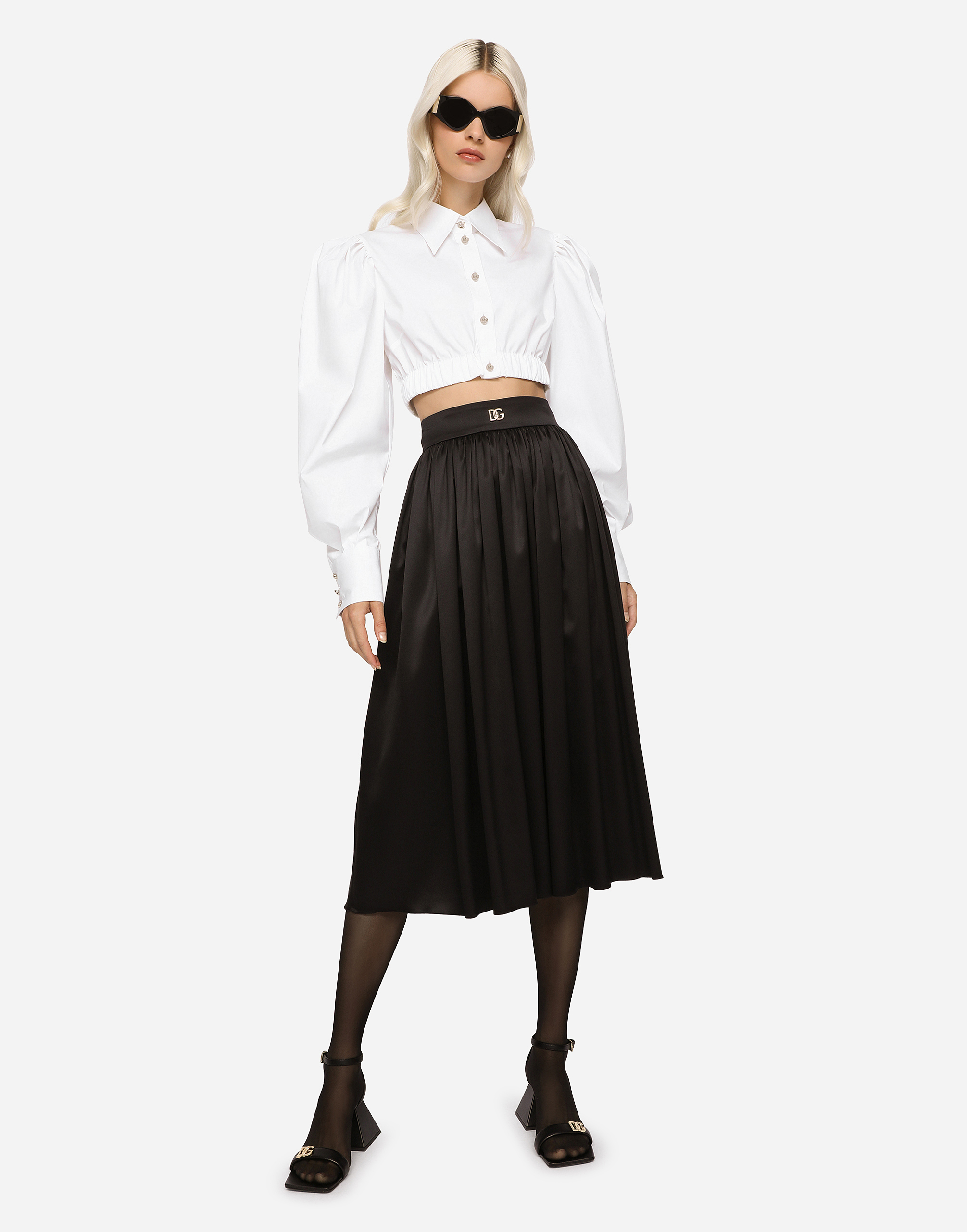 DOLCE & GABBANA POPLIN SHIRT WITH PUFF SLEEVES