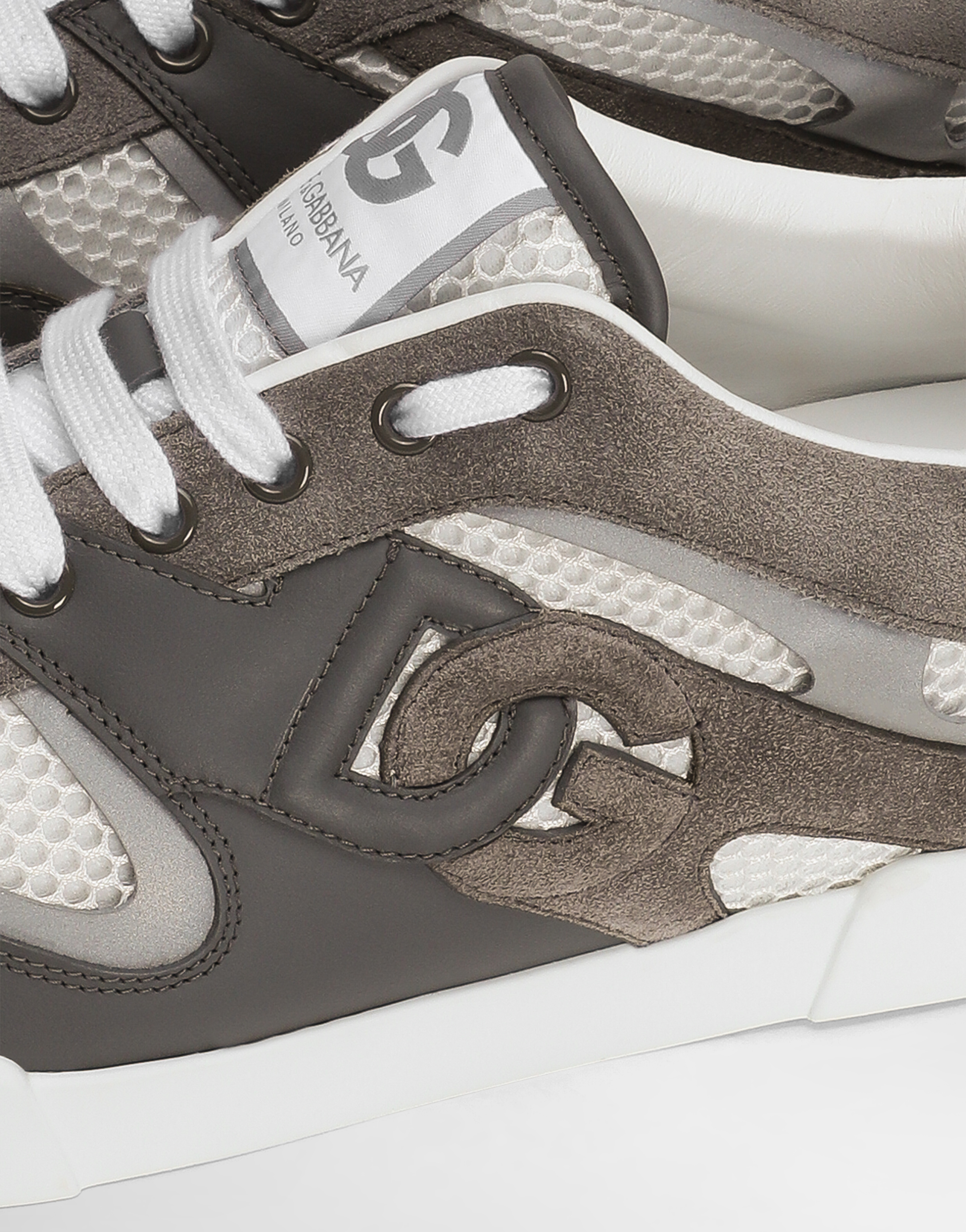 Dolce & Gabbana Strobel Portofino Light Sneaker In Calfskin In Multicolor