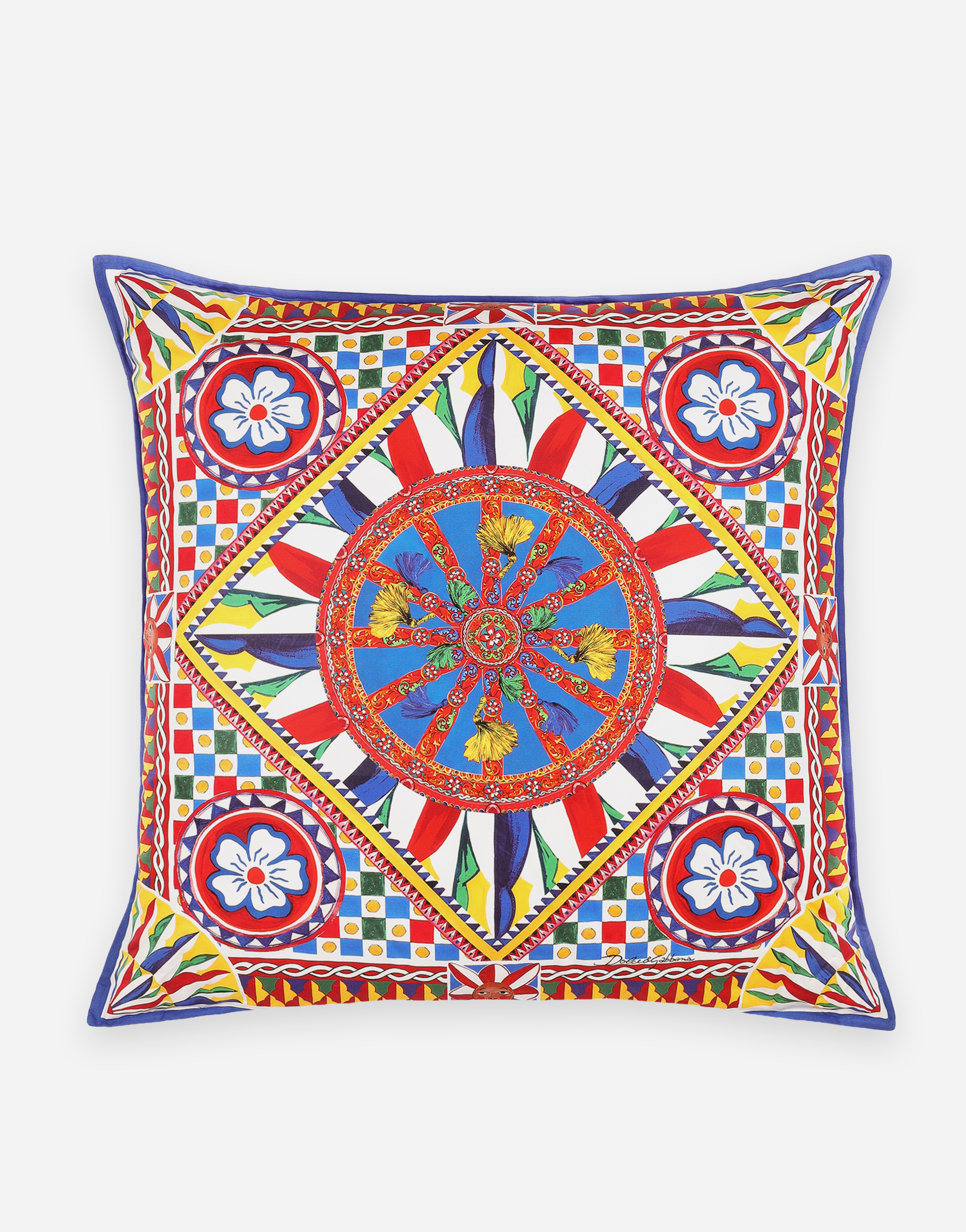 Dolce & Gabbana Canvas Cushion Large In Multi