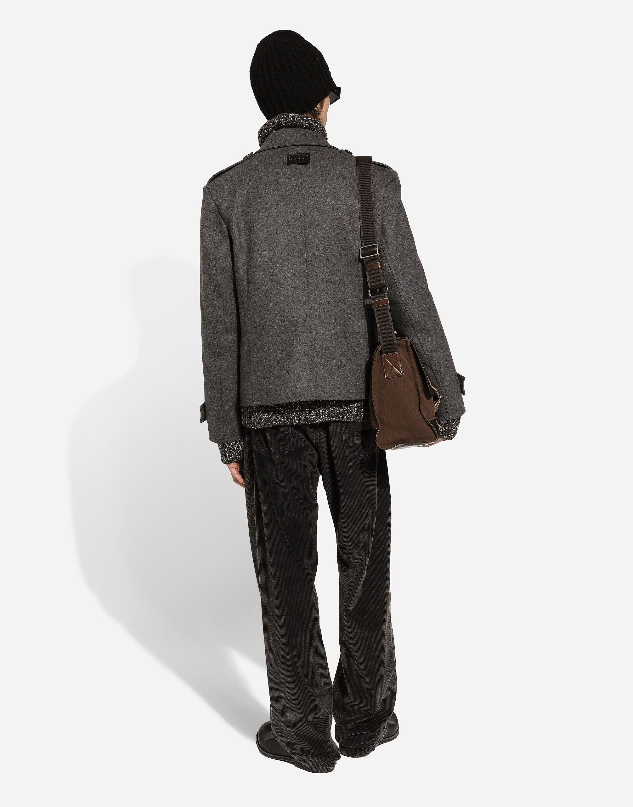 Dolce & Gabbana Charcoal Stretch Corduroy Pant In Black