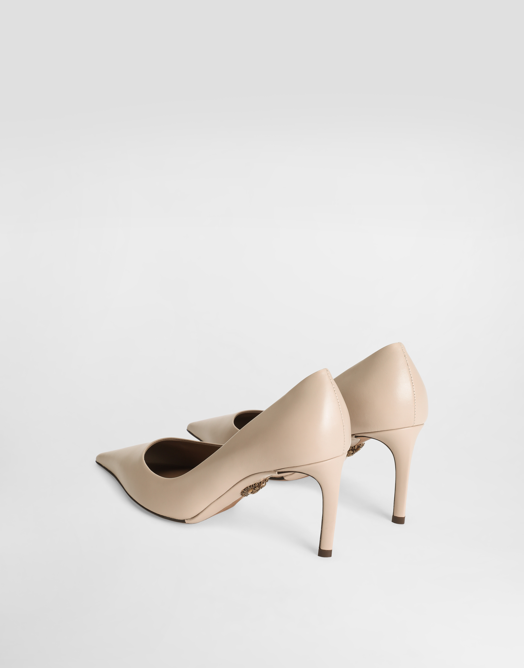 Dolce & Gabbana 80mm Pointed-toe Leather Pumps In Neutral
