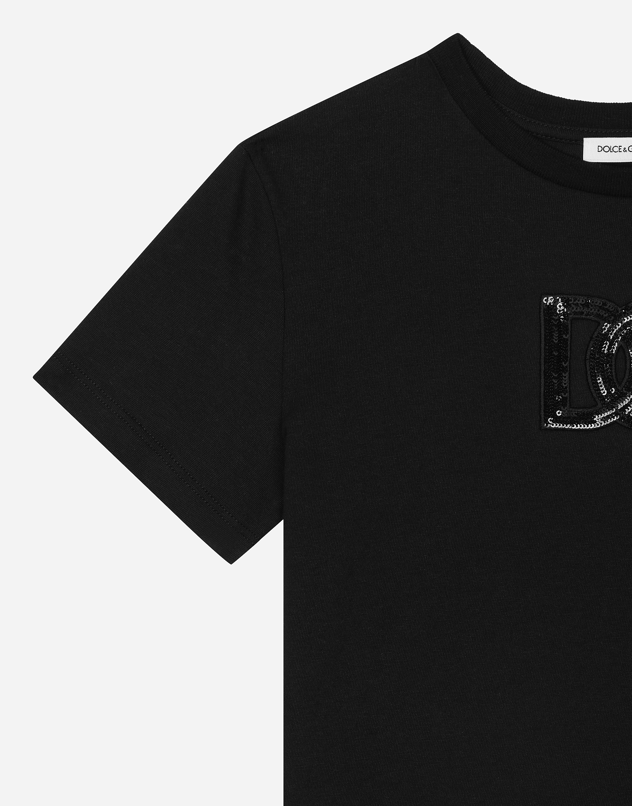 Dolce & Gabbana Jersey T-shirt With Dg Logo In Black