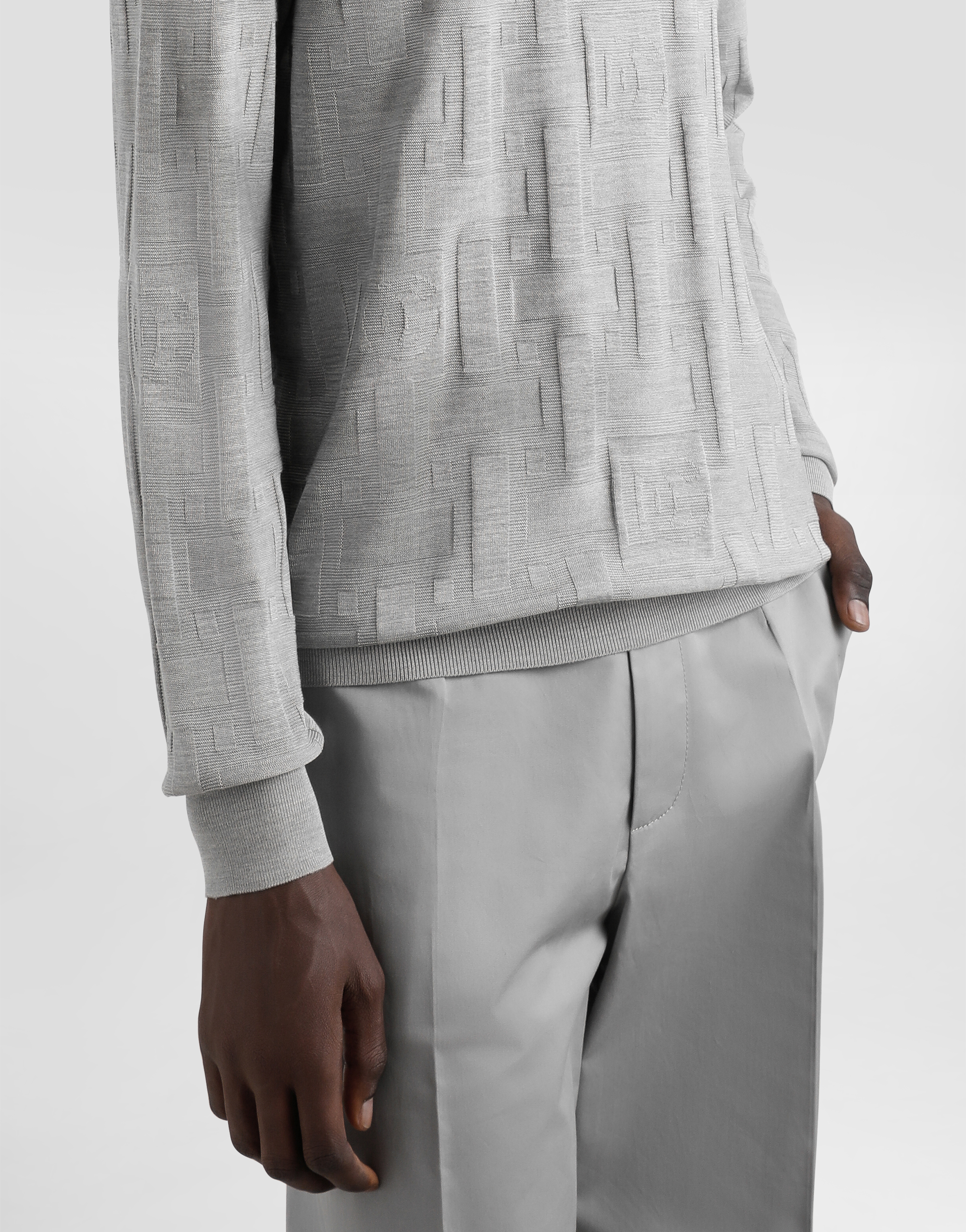 DOLCE & GABBANA SILK POLO-SHIRT WITH JACQUARD LOGO