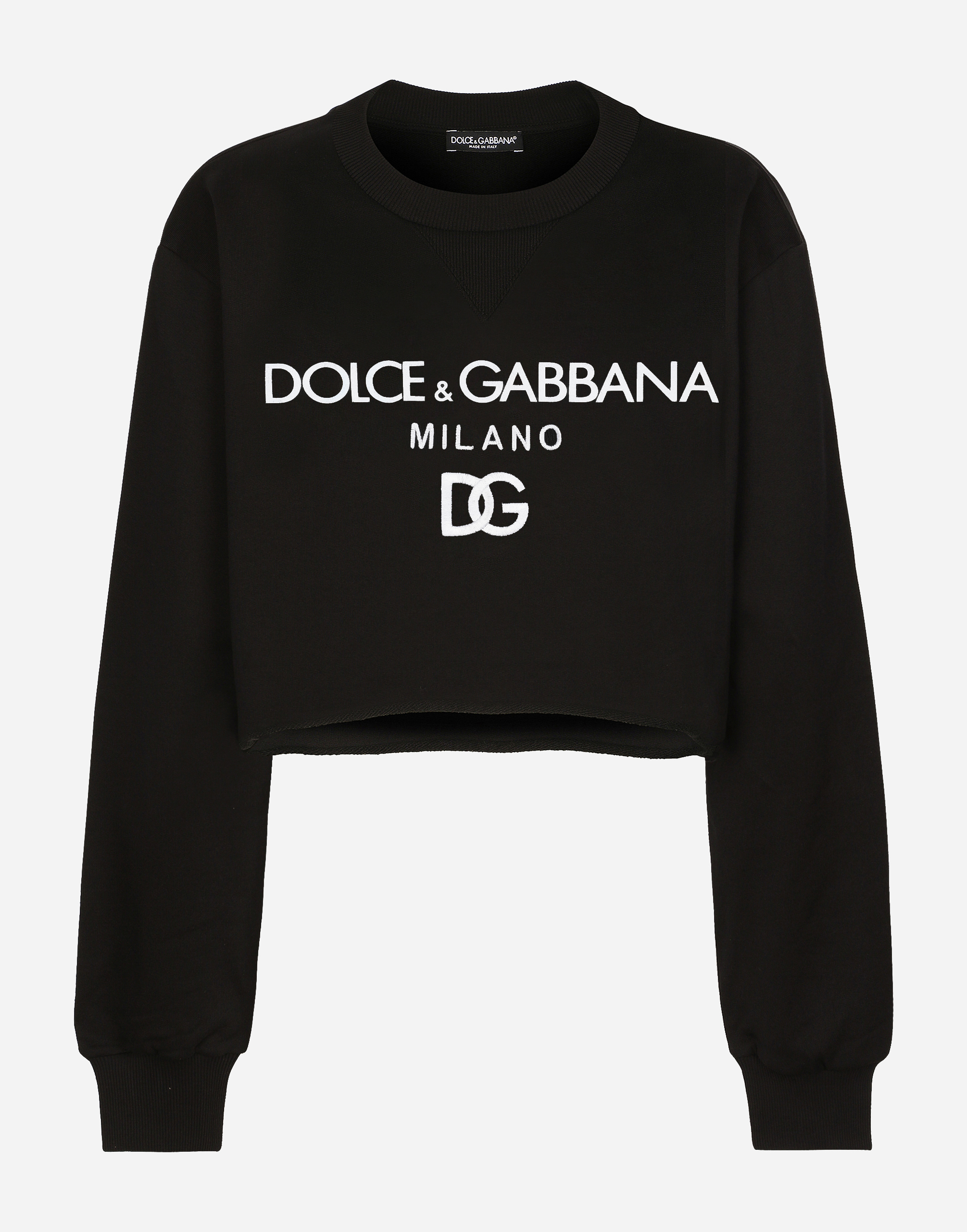 Dolce & Gabbana Jersey Sweatshirt With Dolce&gabbana Print In Black