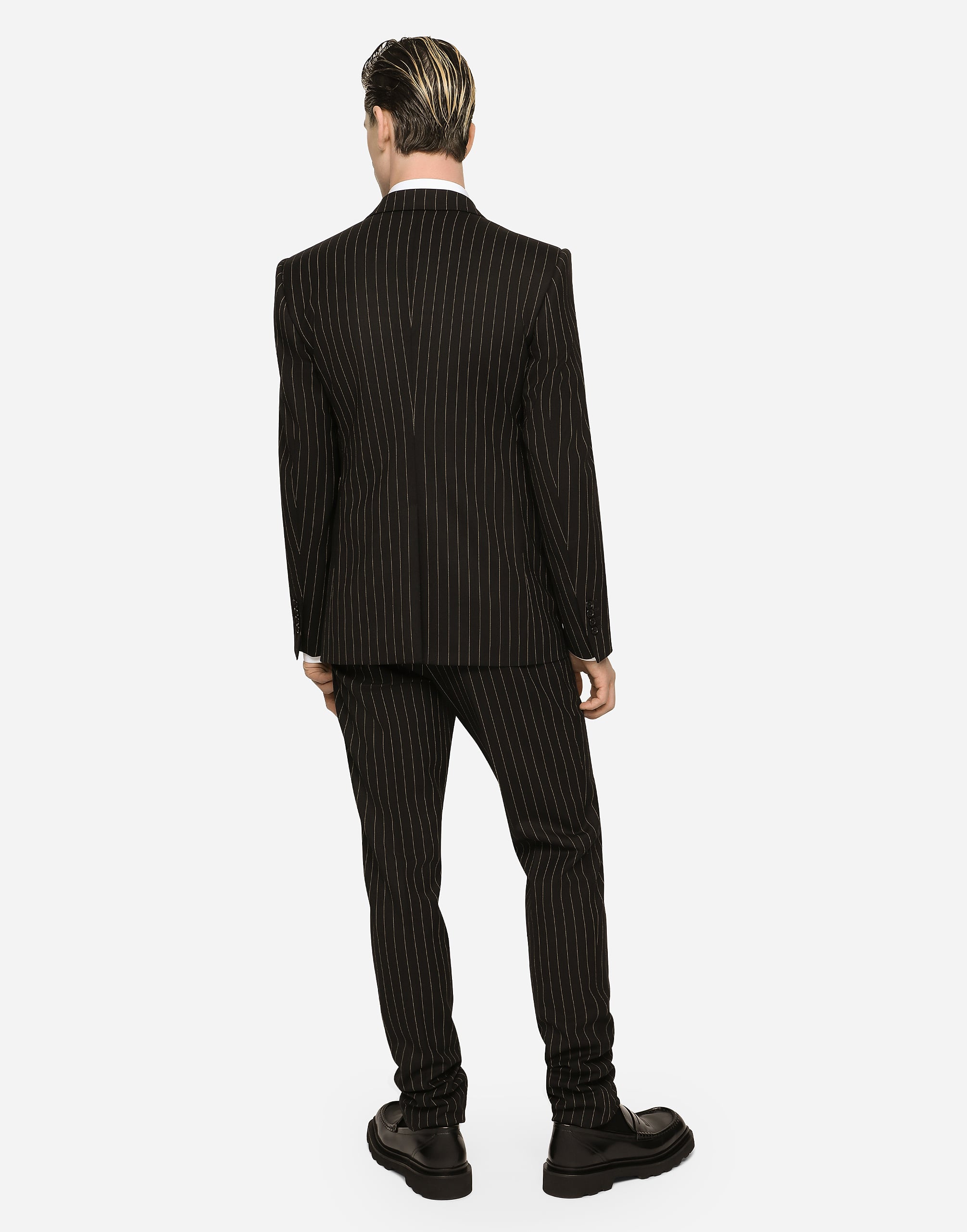  Dolce & Gabbana Zweireihiger Nadelstreifenanzug Sicilia Aus Wolle In Stretchqualität - Mann Anzüge Und Blazer #n/d Wolle 50 