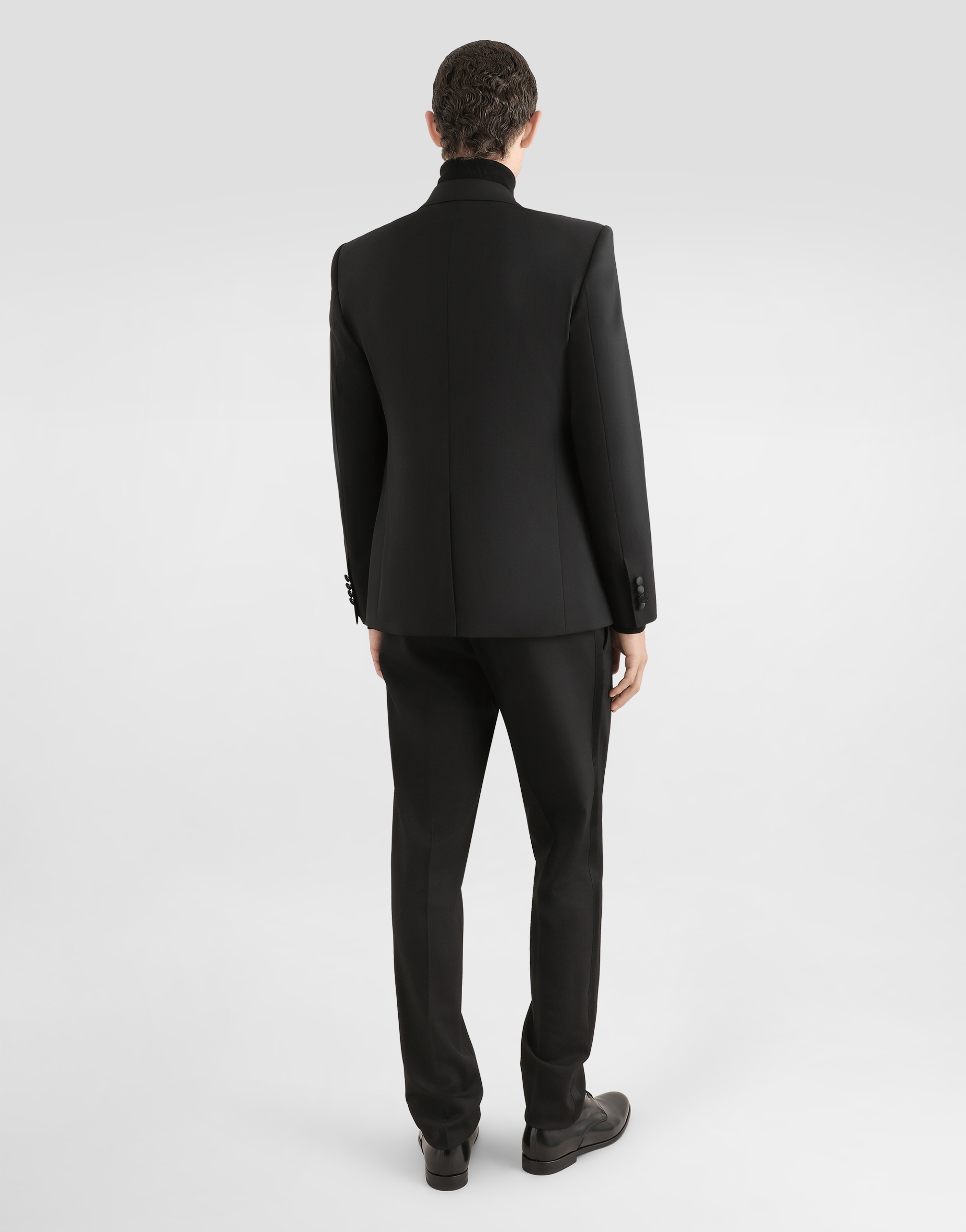  Dolce & Gabbana Dreiteiliger Smokinganzug Sicilia Wollstretch - Mann Anzüge Und Blazer Schwarz Wolle 48 