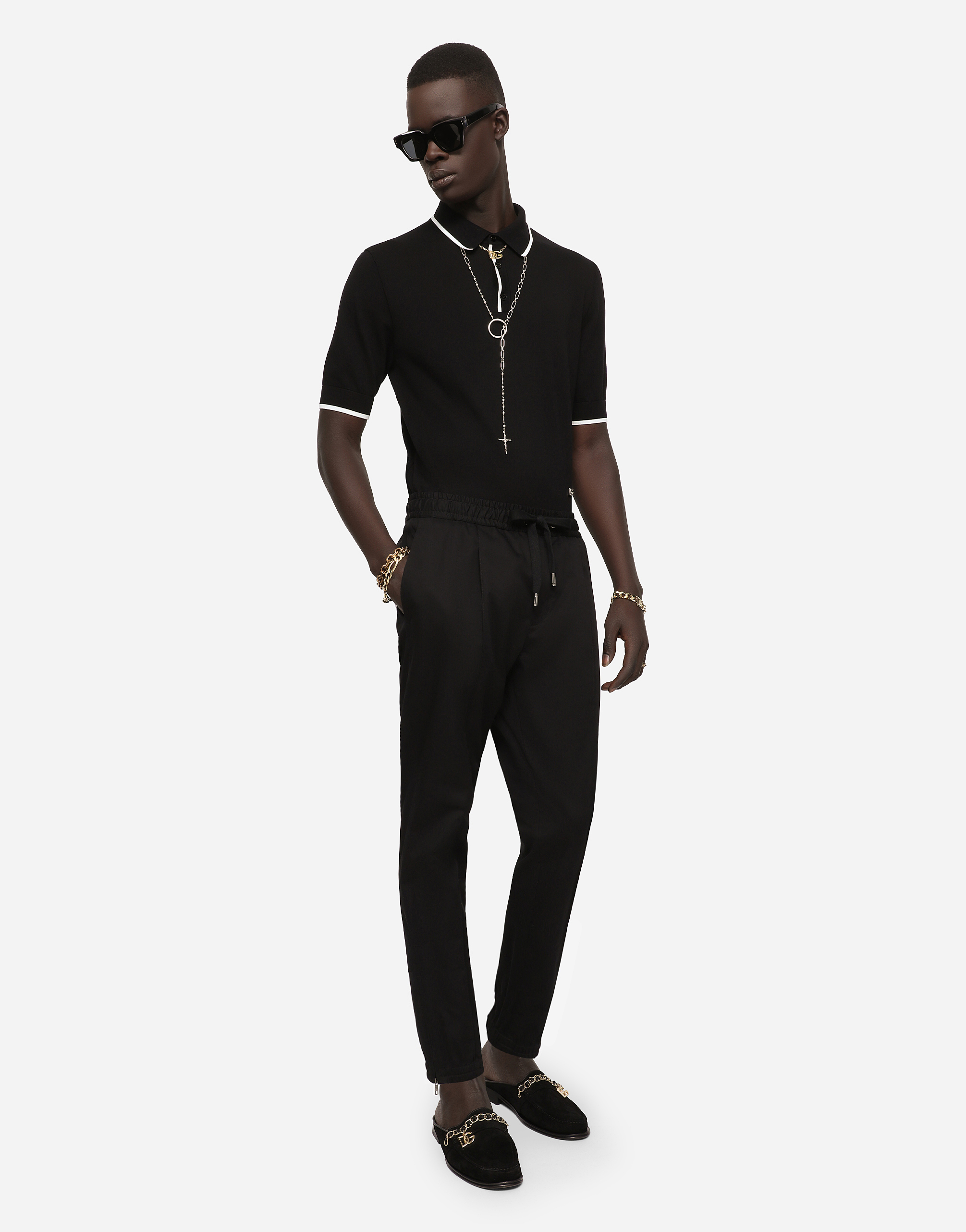 DOLCE & GABBANA COTTON POLO-SHIRT WITH DG PATCH