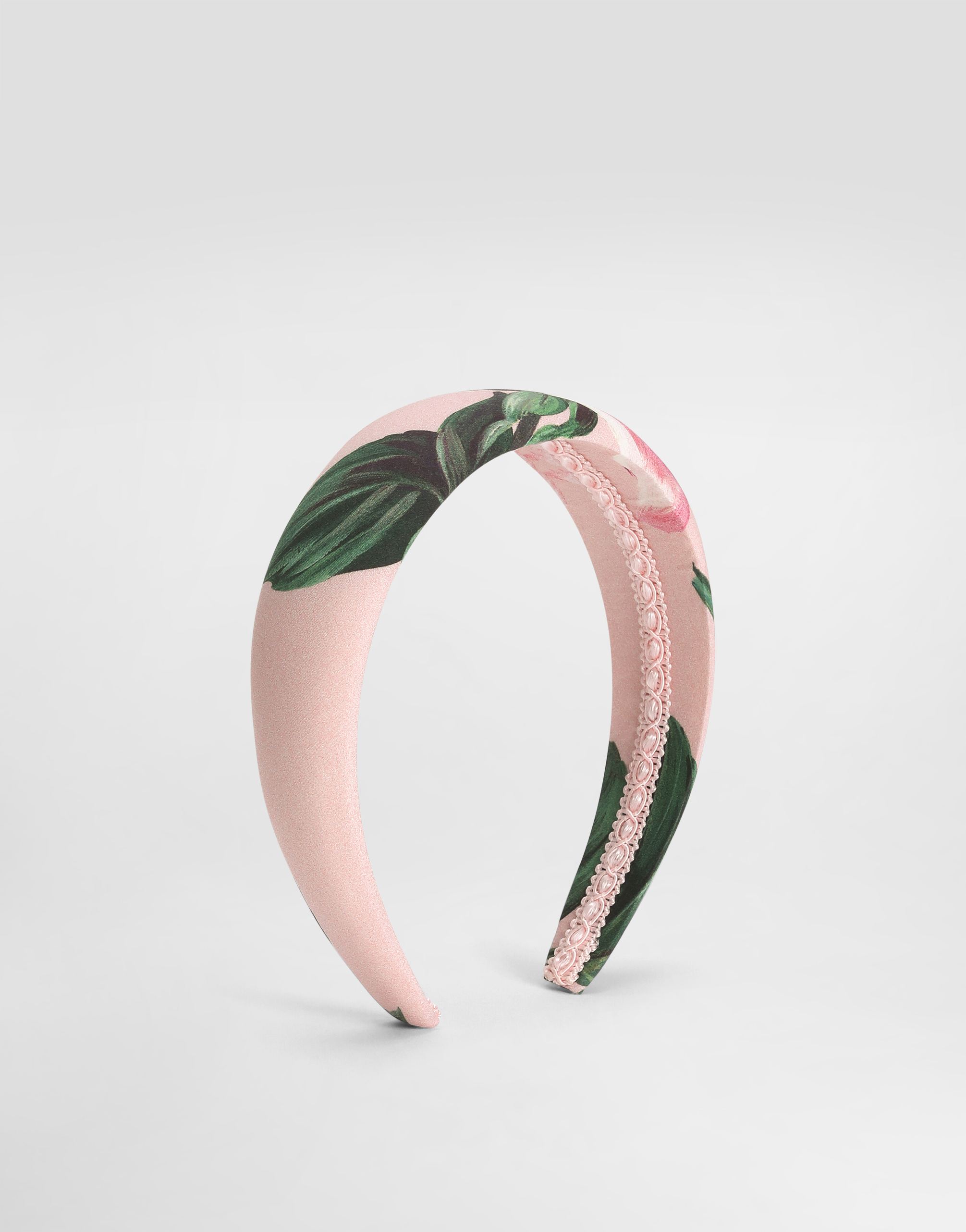 Dolce & Gabbana Rose-print Poplin Headband In Print