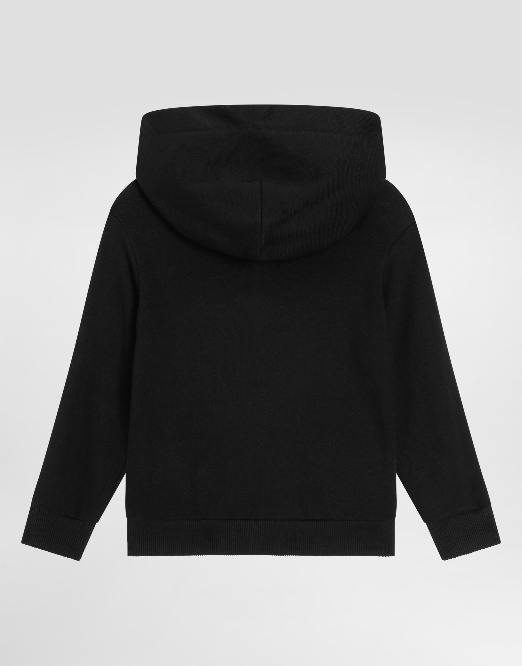  Dolce & Gabbana Dolce & Gabbana Zipped Hoodie With Dg Logo Plaque - Man T-shirts And Sweatshirts Black Cotton 4 Years 