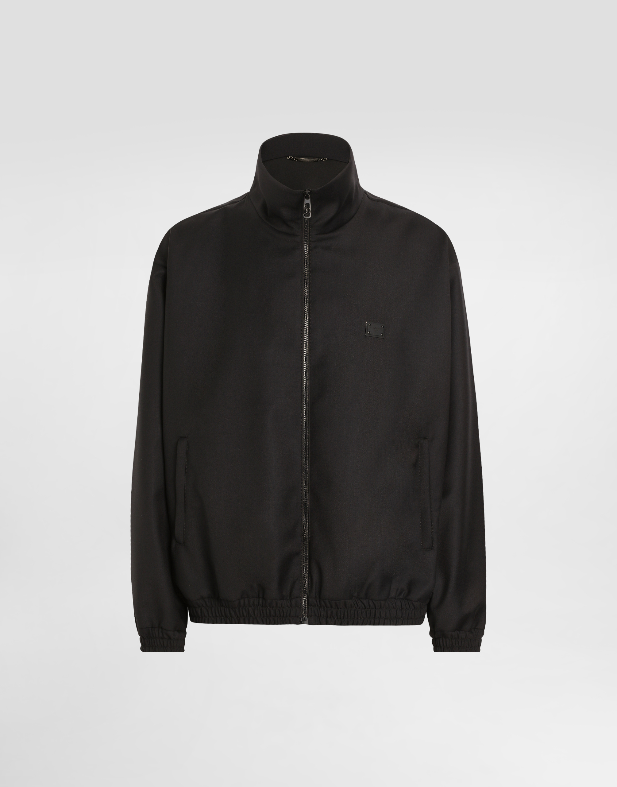 Dolce & Gabbana Wool Jacket With A High Neck And Tag - Man Coats And Jackets Black