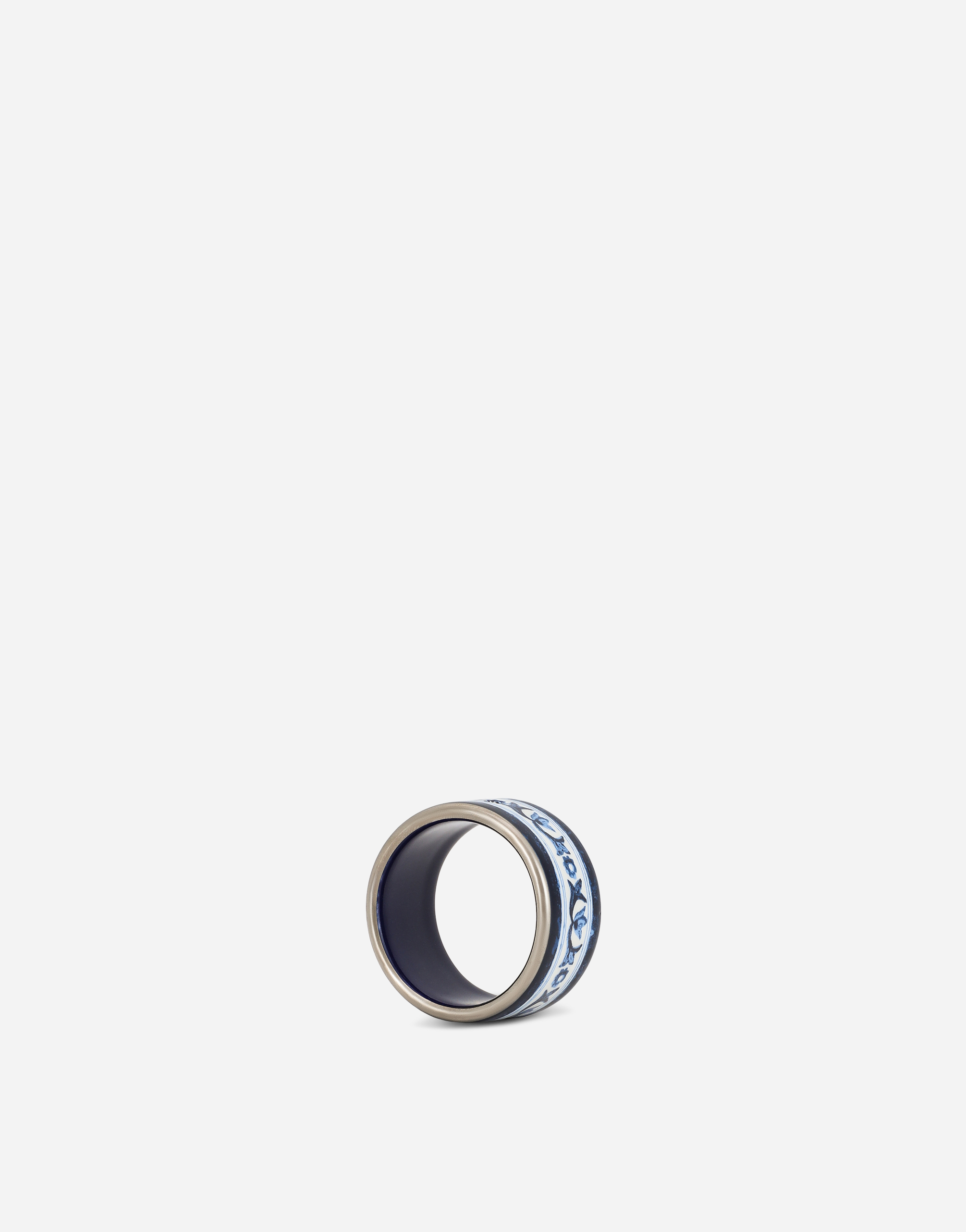 Dolce & Gabbana Set 2 Small Porcelain Napkin Rings In Multicolor