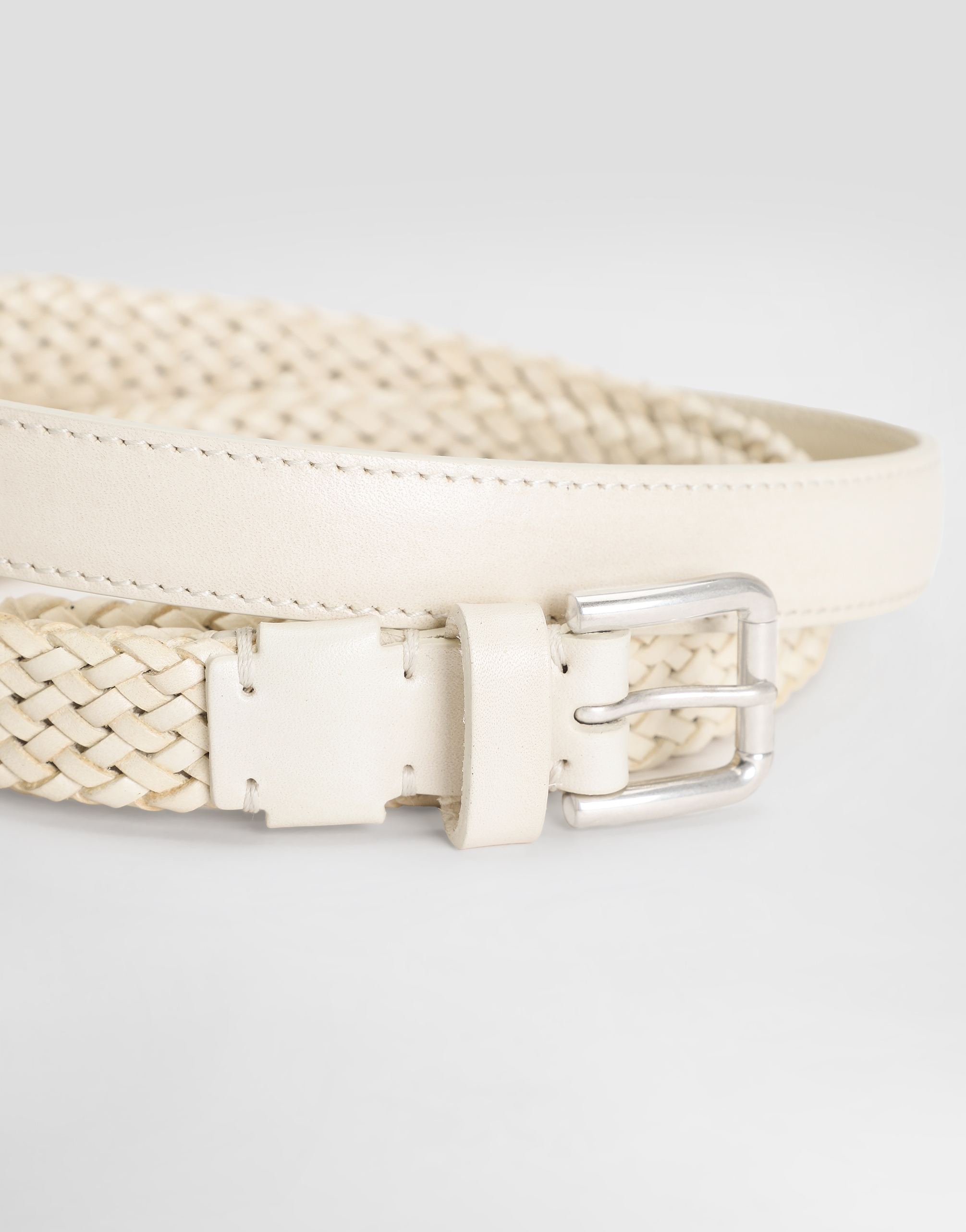 Dolce & Gabbana Calfskin Belt In White