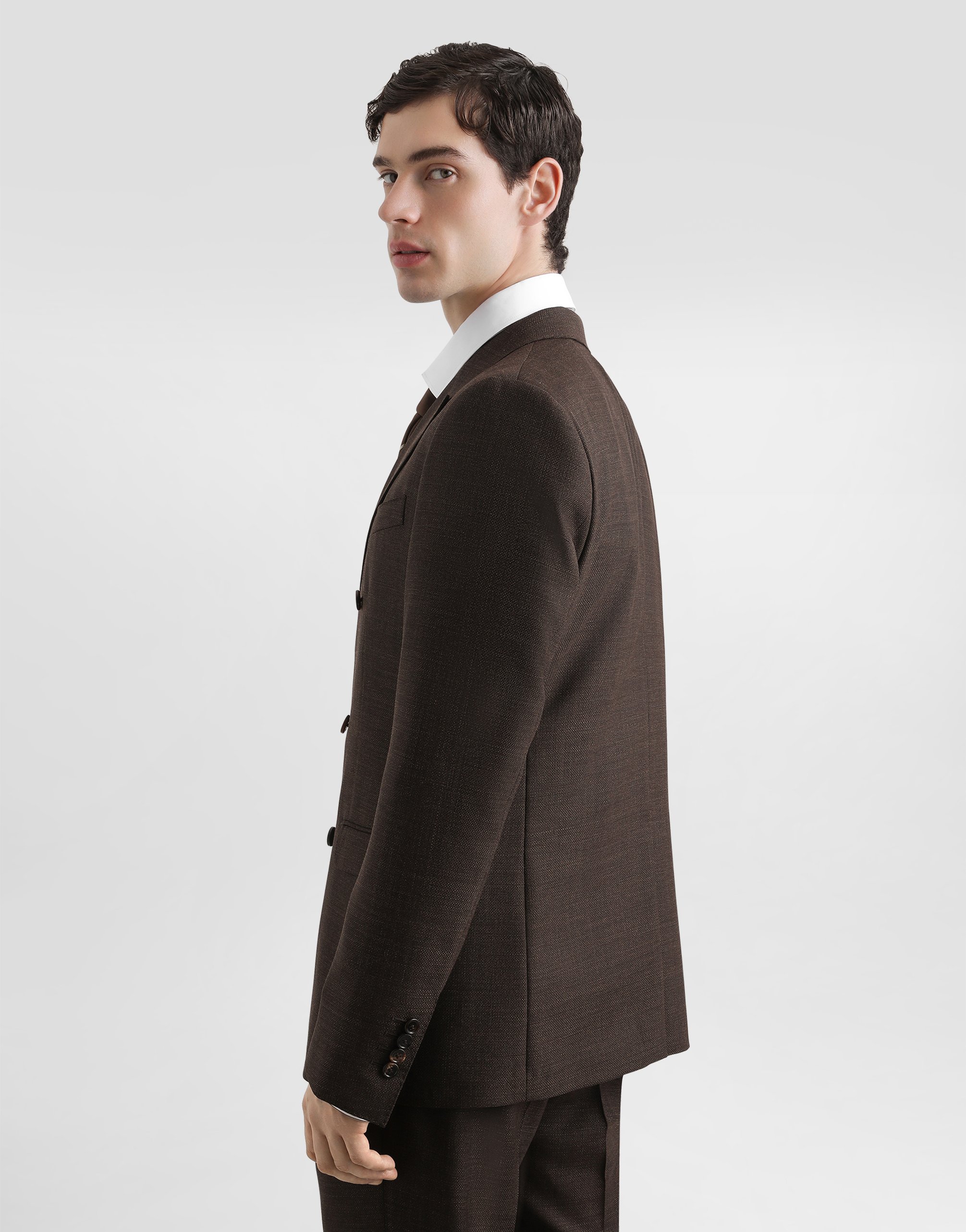 Double-breasted taormina wool jacket