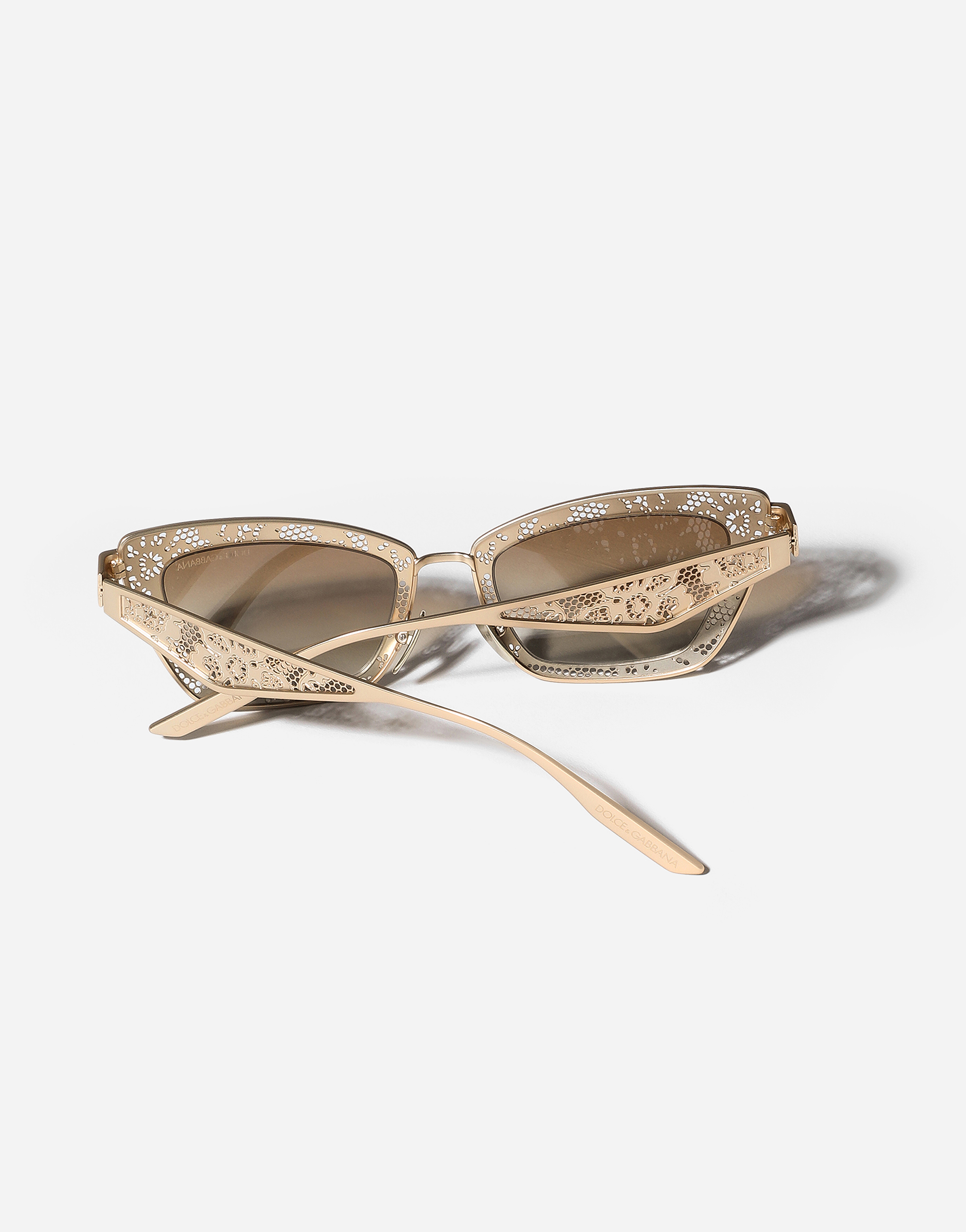 Dolce & Gabbana Dg Lace Sunglasses In Matte Gold