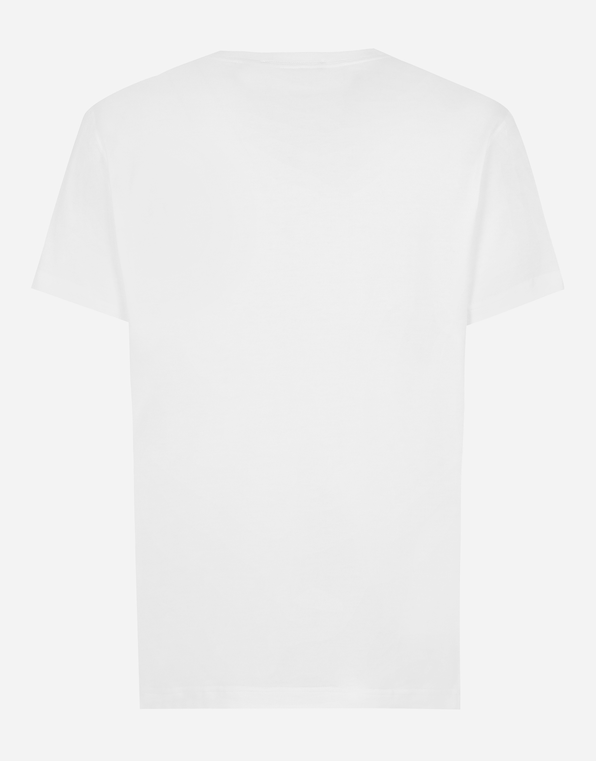 Dolce & Gabbana Short-sleeved T-shirt With Dg Embroidery In White