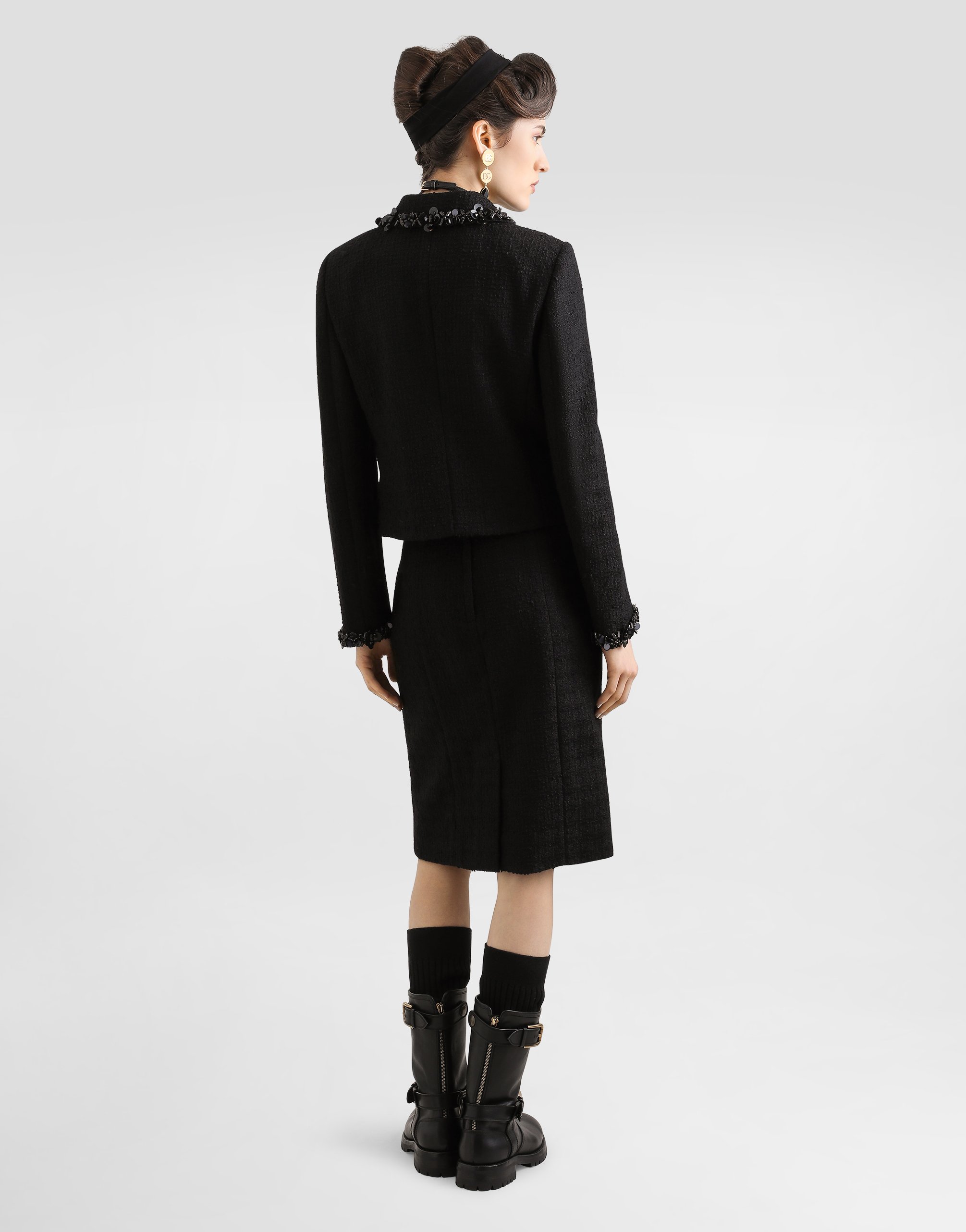 Dolce & Gabbana Sequin-embellished Jacket In Black