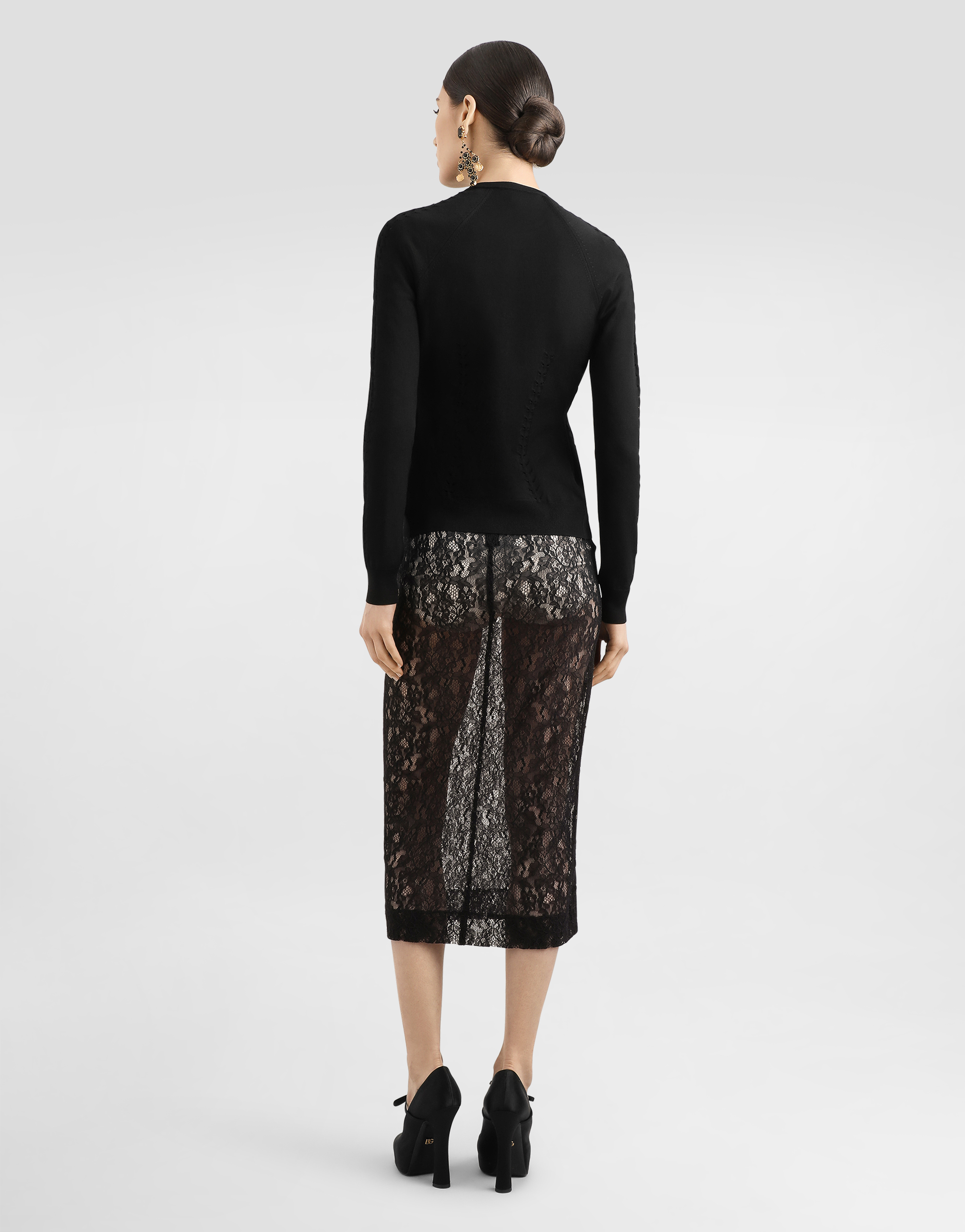 Dolce & Gabbana Viscose Cardigan In Black