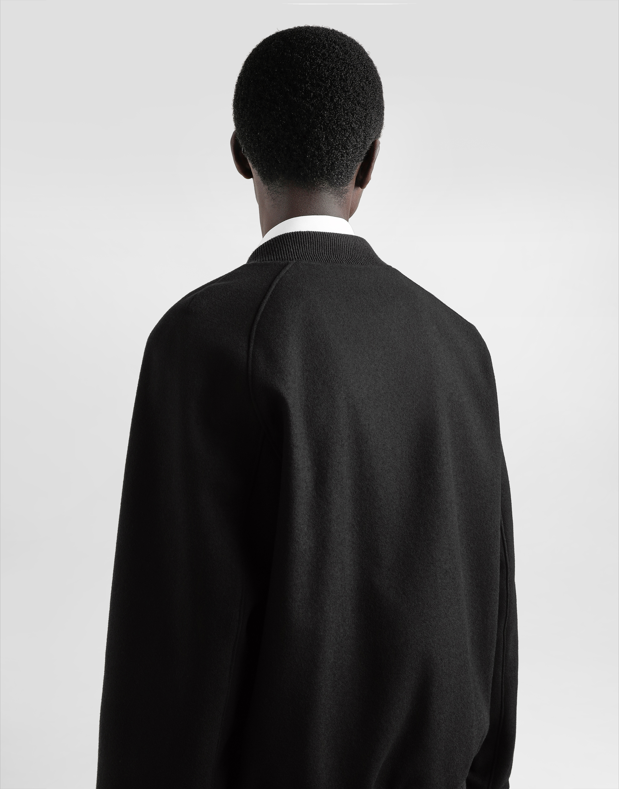 Dolce & Gabbana Wool Jacket With Patch In Black