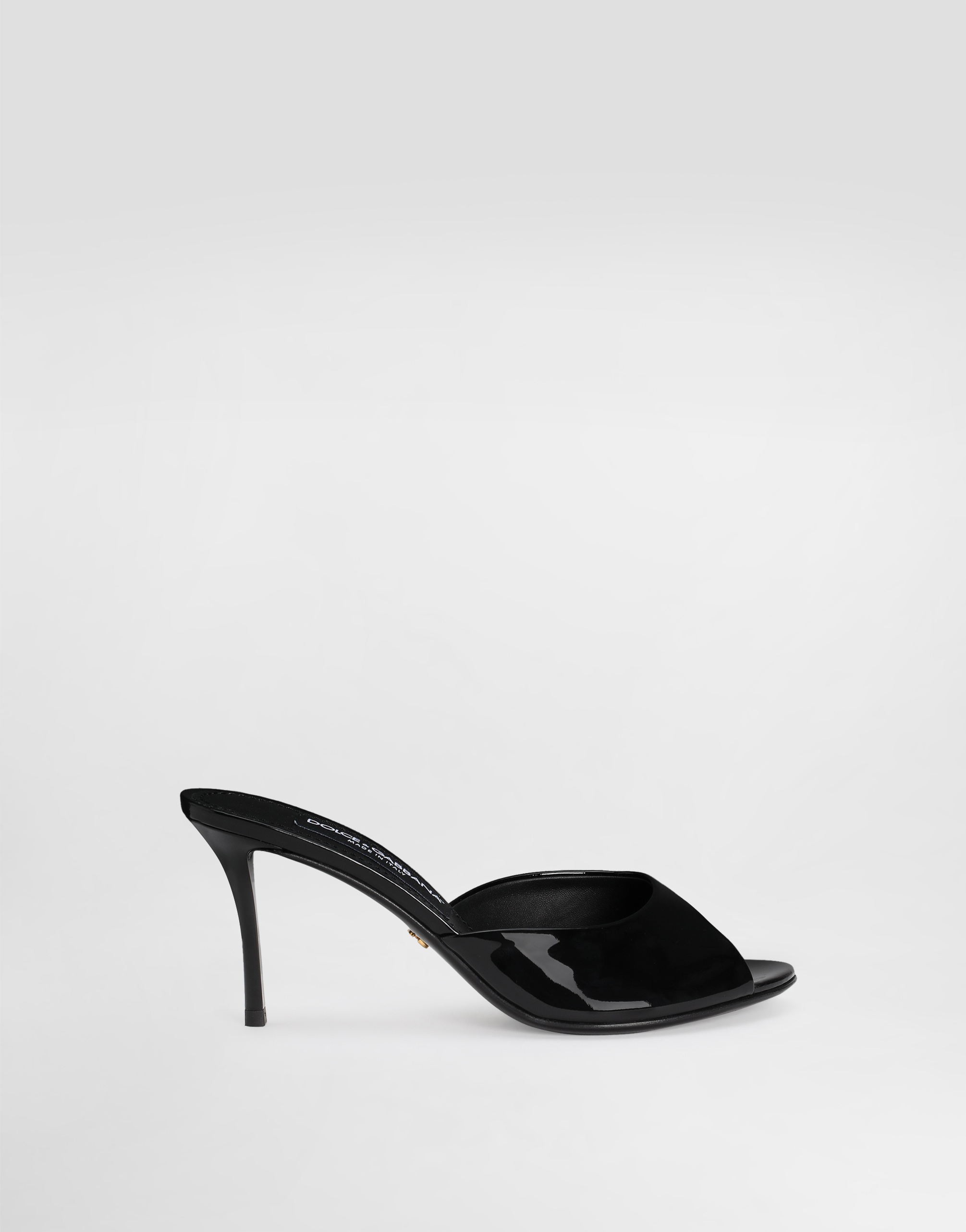 Blackのウィメンズ パテント レザー ミュール | Dolce&Gabbana®