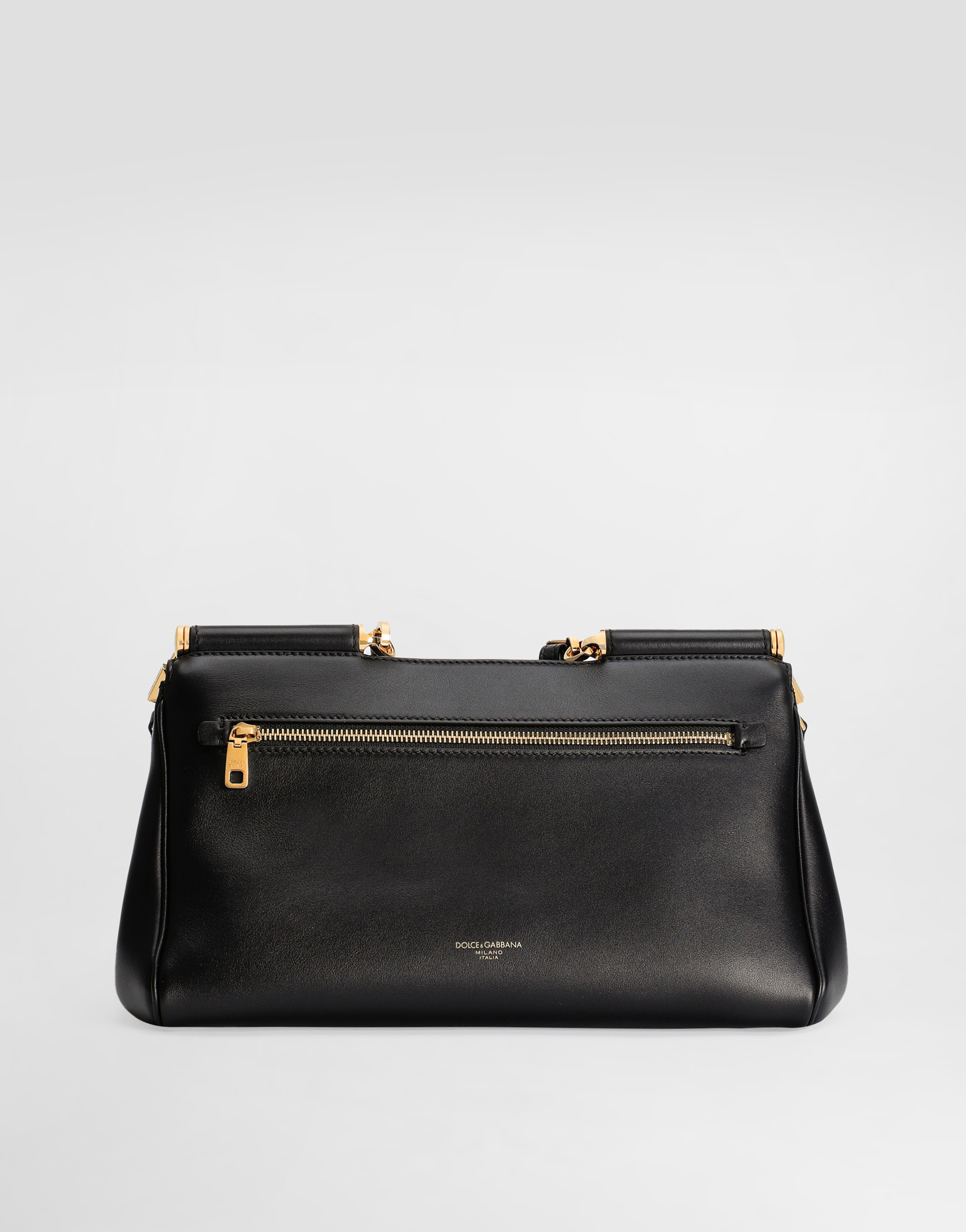 Dolce & Gabbana Women Black 'my Sicily' Medium Handbag With Padlock Detail And Adjustable And Remova In Blue