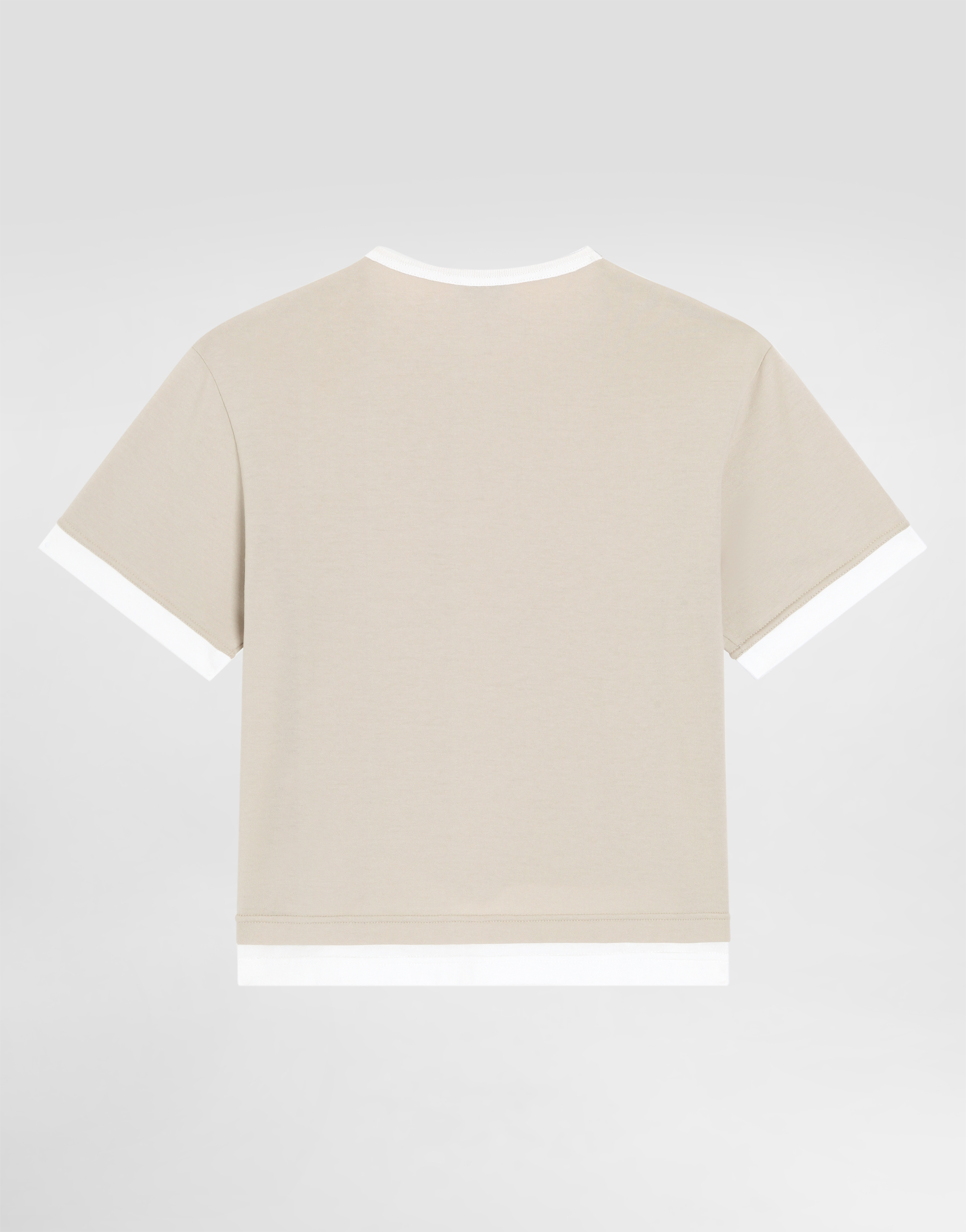  Dolce & Gabbana Jersey T-shirt With Embroidered Dg Appliqué - Mann T-shirts Und Sweatshirts Beige 4 Years 