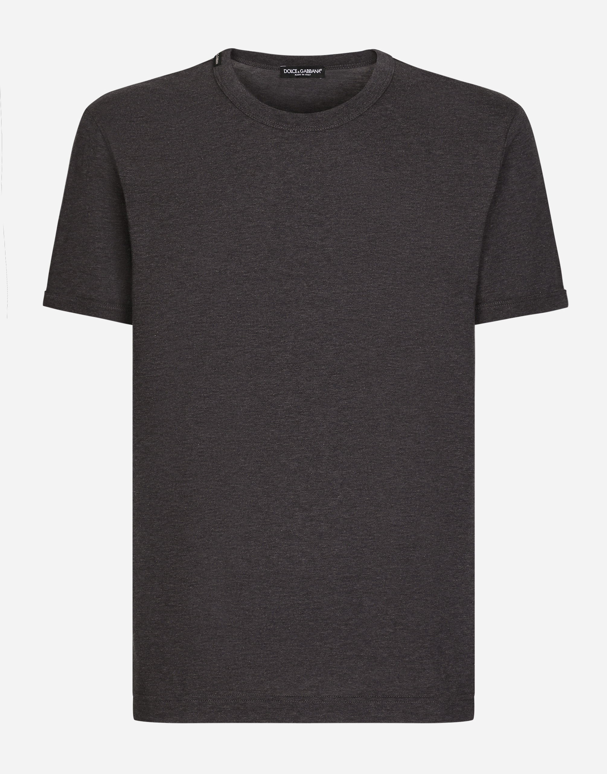 Dolce & Gabbana Men's Grey T-Shirt M/Corta Giro - Man T-Shirts And Polos Gray Cotton Size 54 - Image 1