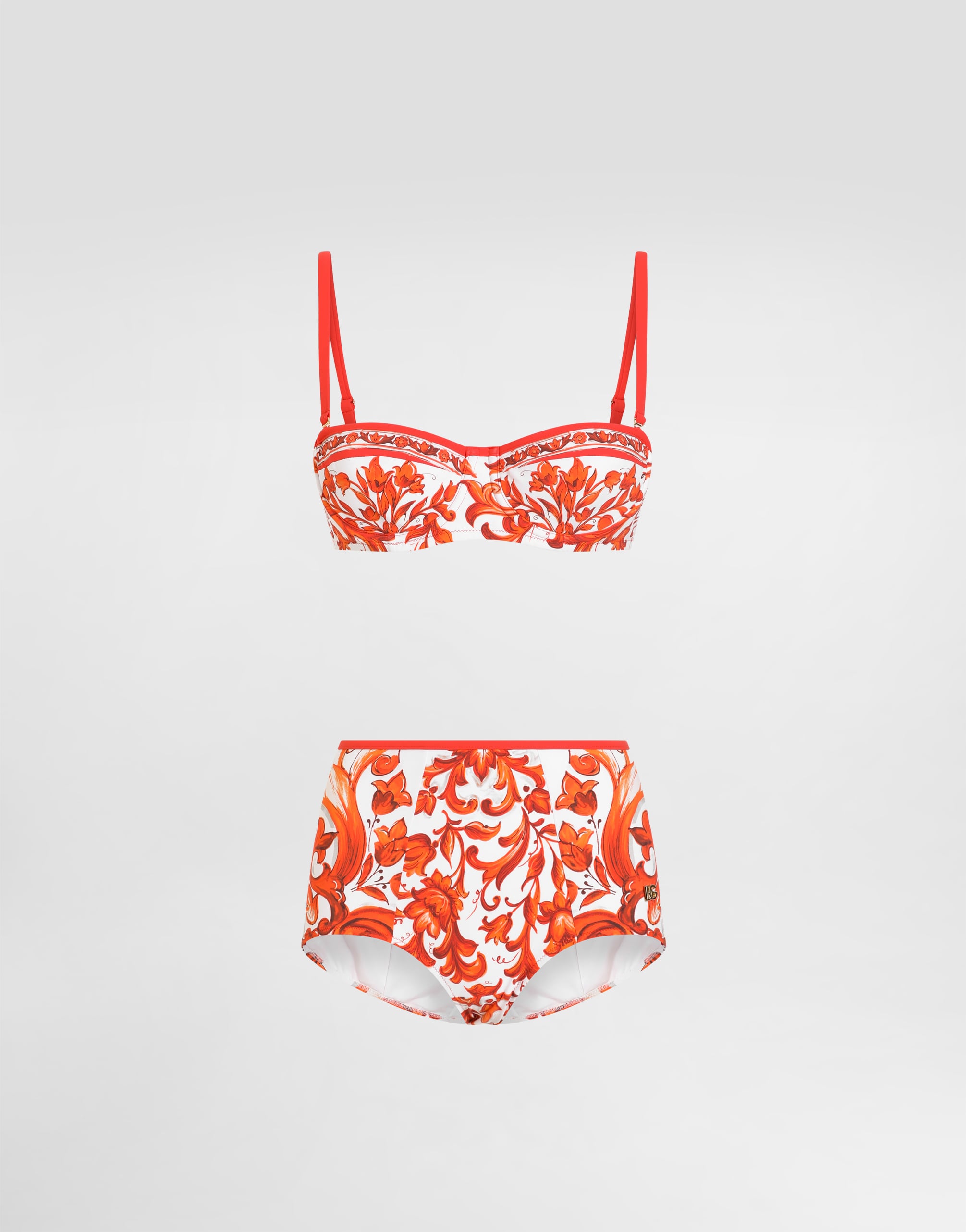 マルチカラーのウィメンズ マヨリカプリント ビキニ | Dolce&Gabbana®