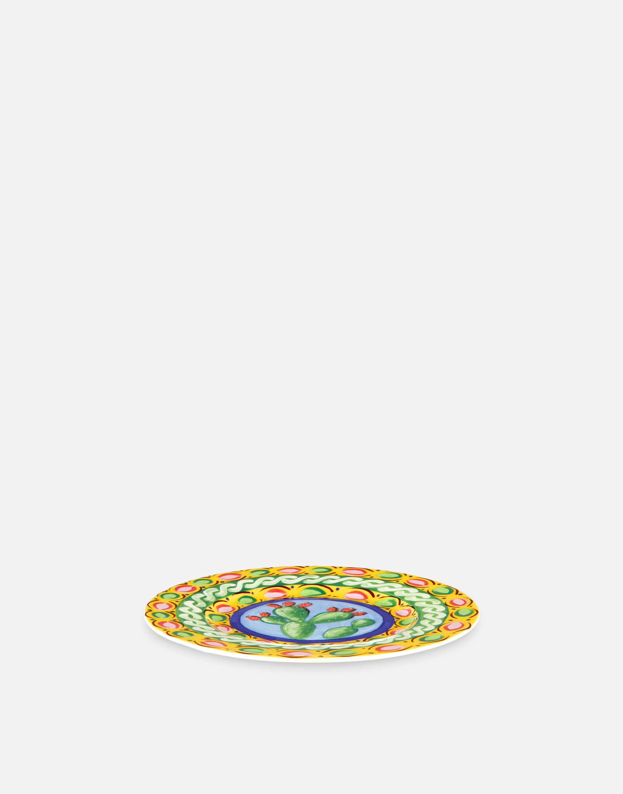 Dolce & Gabbana Set 2 Bread Plates In Fine Porcelain Multicolor Unisex Onesize In Multicolor