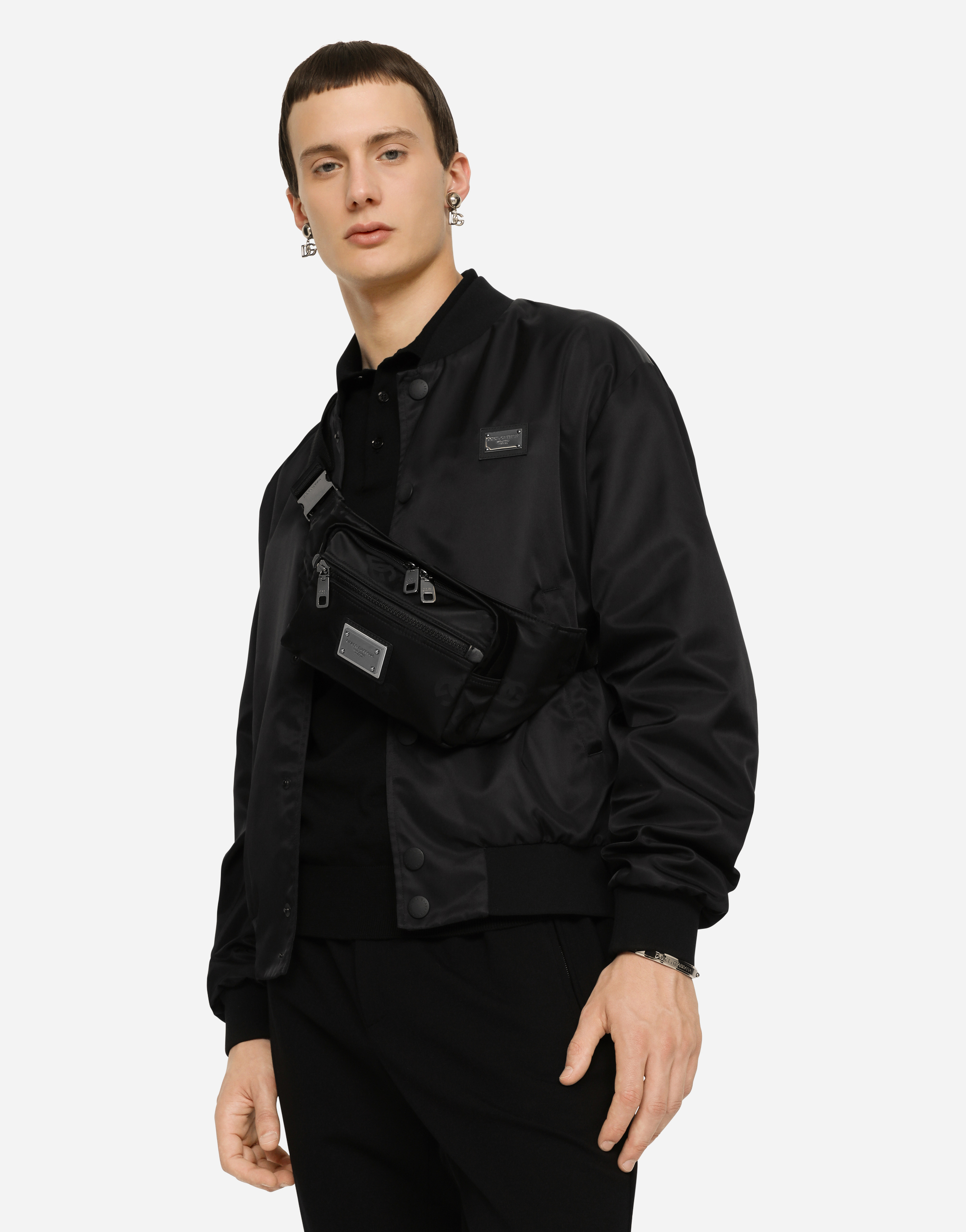 DOLCE & GABBANA SMALL NYLON BELT BAG WITH LOGO