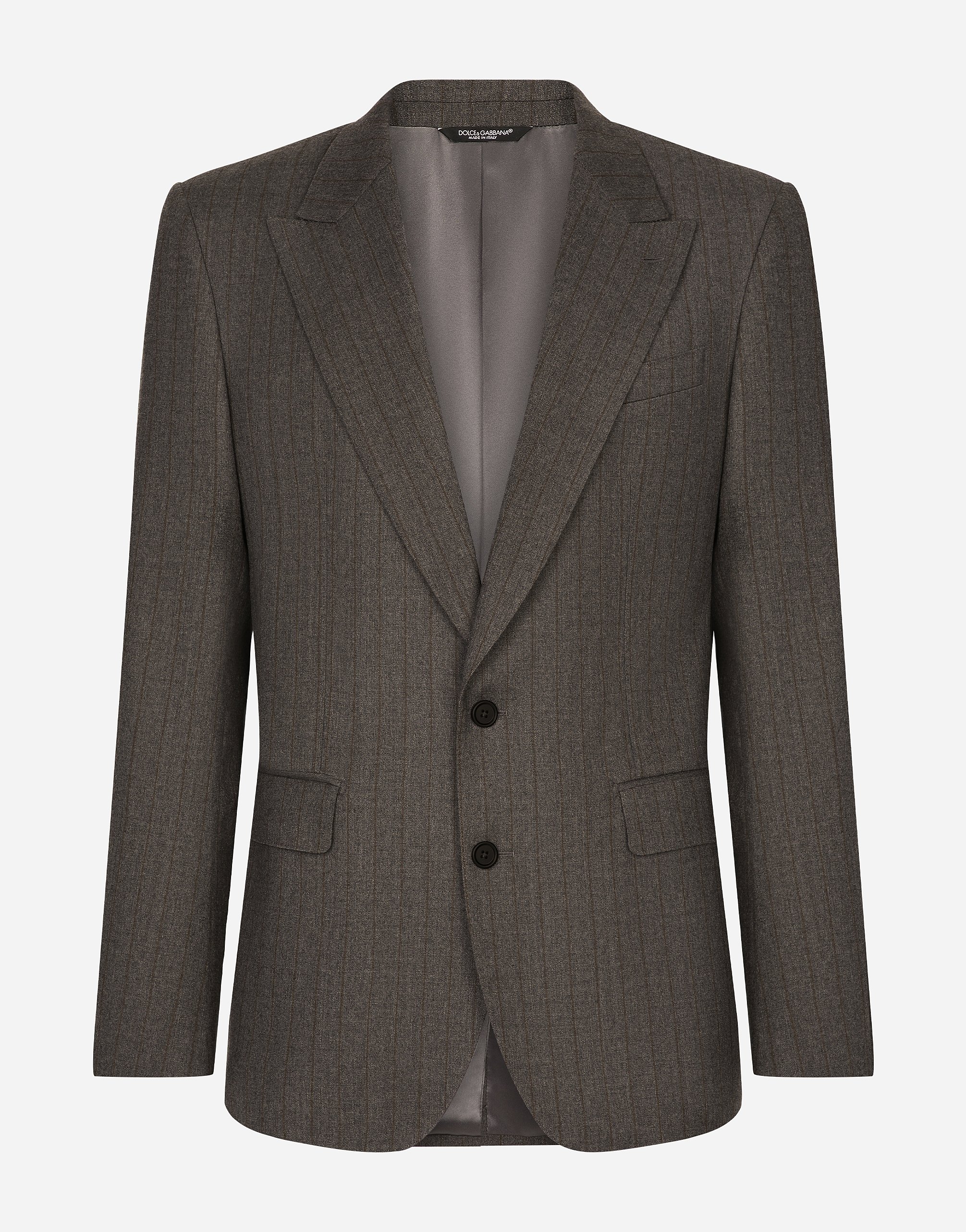 Dolce & Gabbana Single-breasted Pinstripe Flannel Jacket - Man Suits And Blazers Multicolor