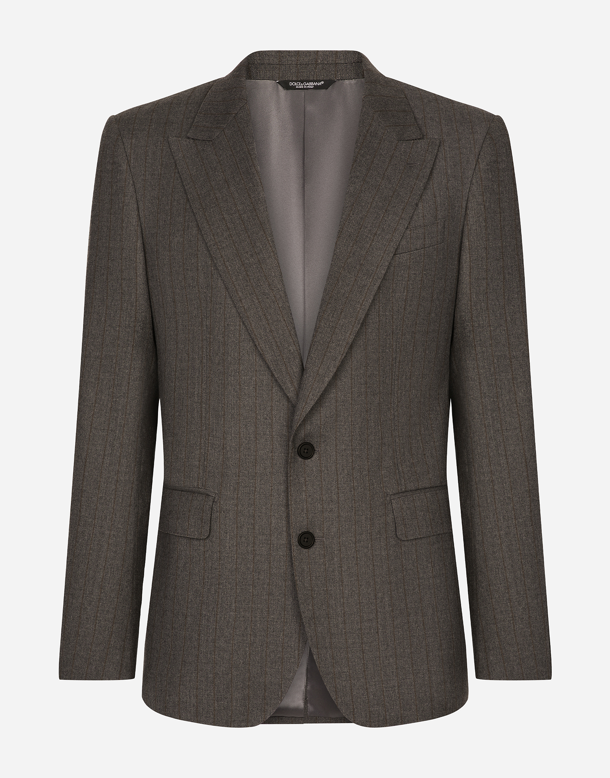 Dolce & Gabbana Single-breasted Pinstripe Flannel Jacket - Man Suits And Blazers Multicolor