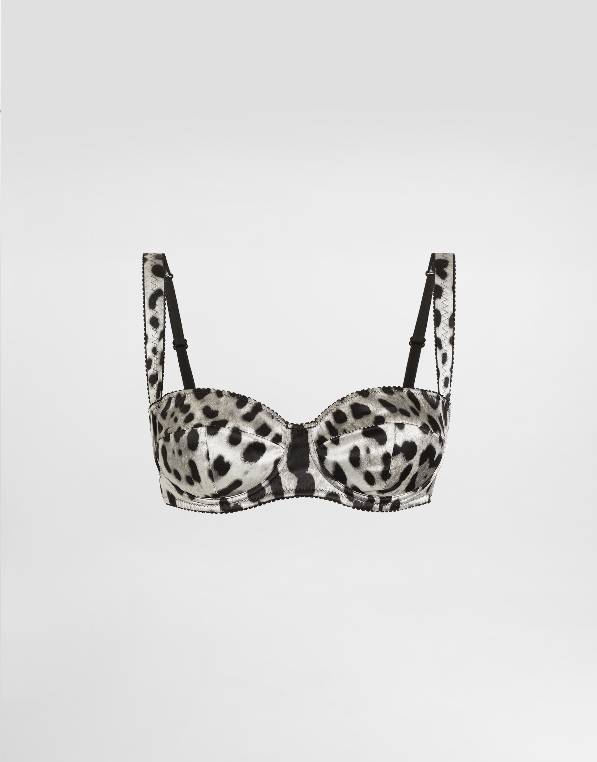 【DOLCE＆GABBANA】レオパード柄 サテン バルコネットブラ マルチカラーのウィメンズ バルコネットブラ レオパードプリント