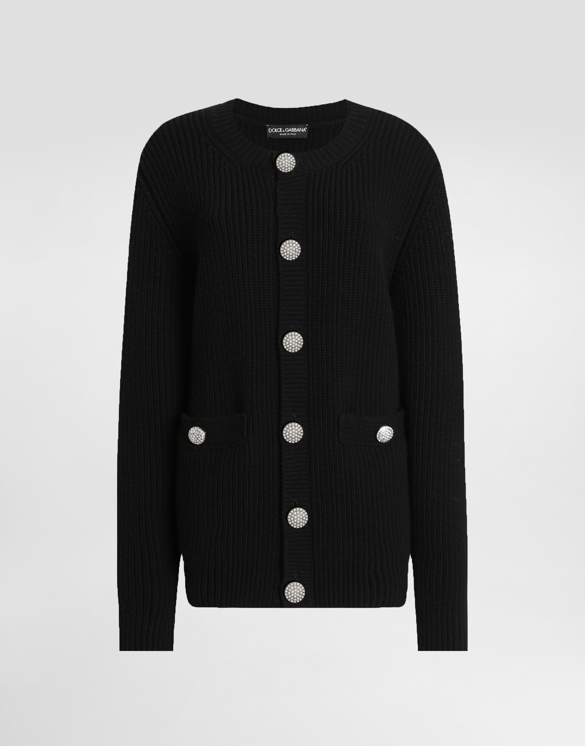 Dolce & Gabbana Jewel Buttons Cardigan Sweaters And Cardigans Black In Black