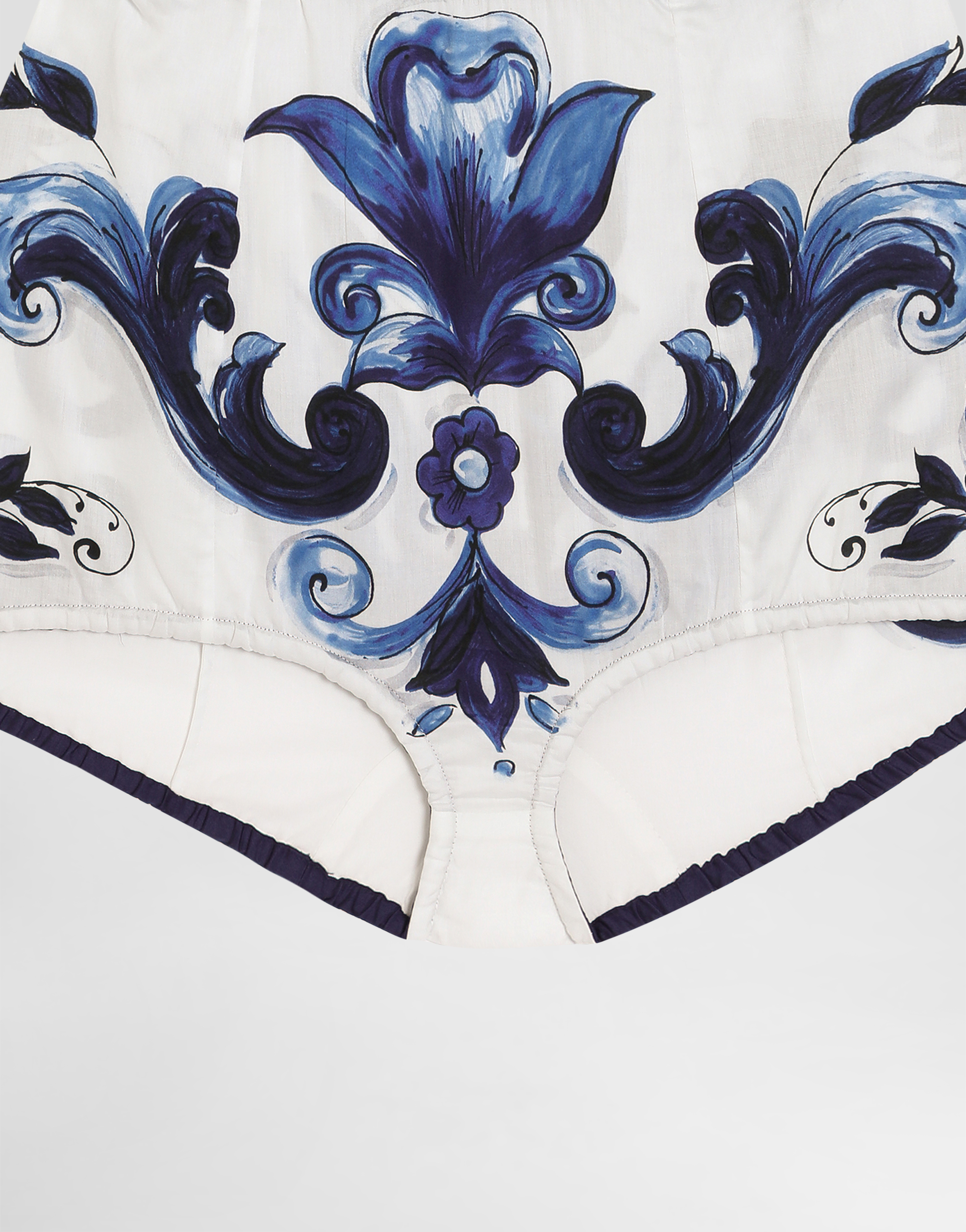 Majolica-print cotton satin dress