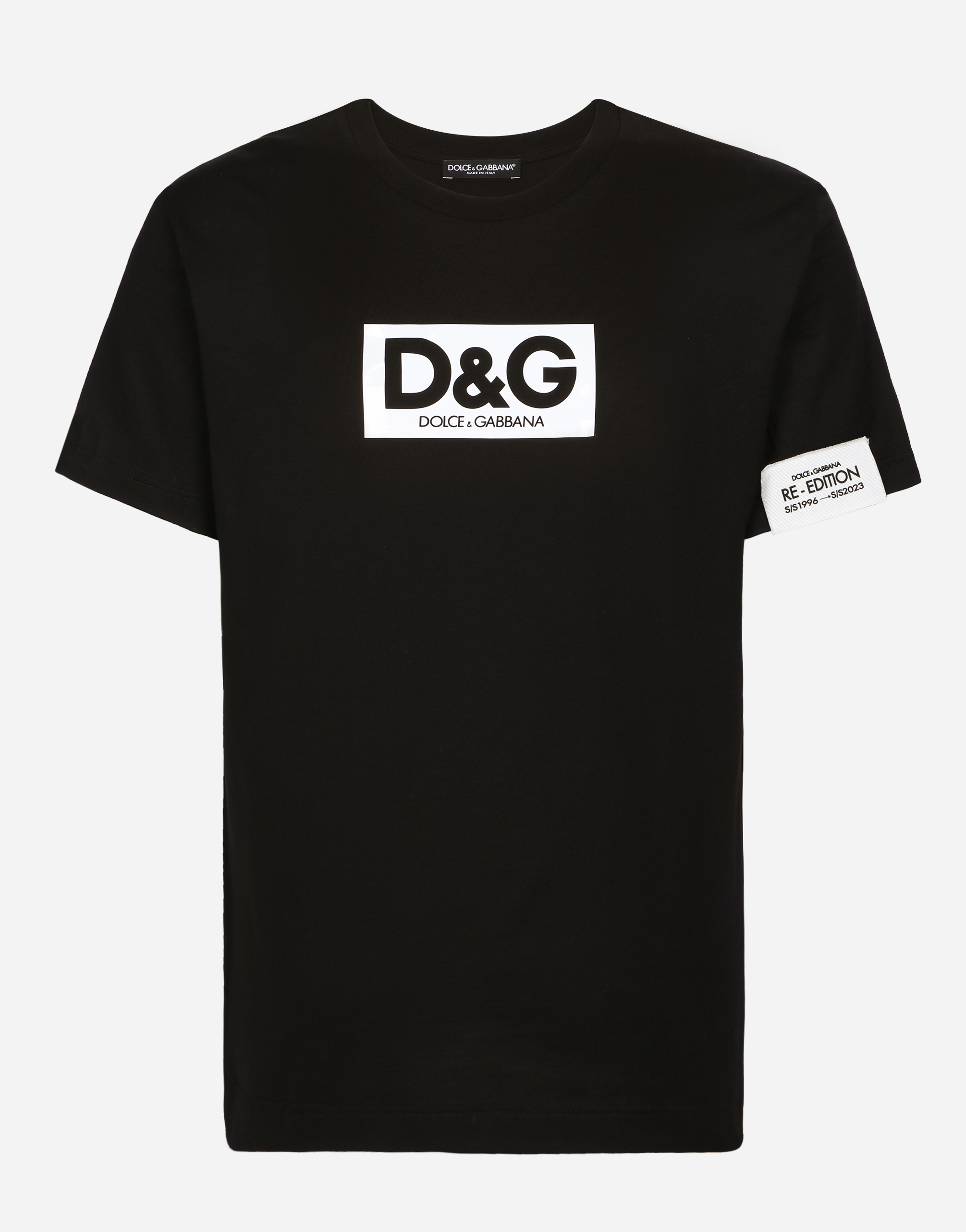 Shop Dolce & Gabbana Cotton Round-neck T-shirt With Patch In Black
