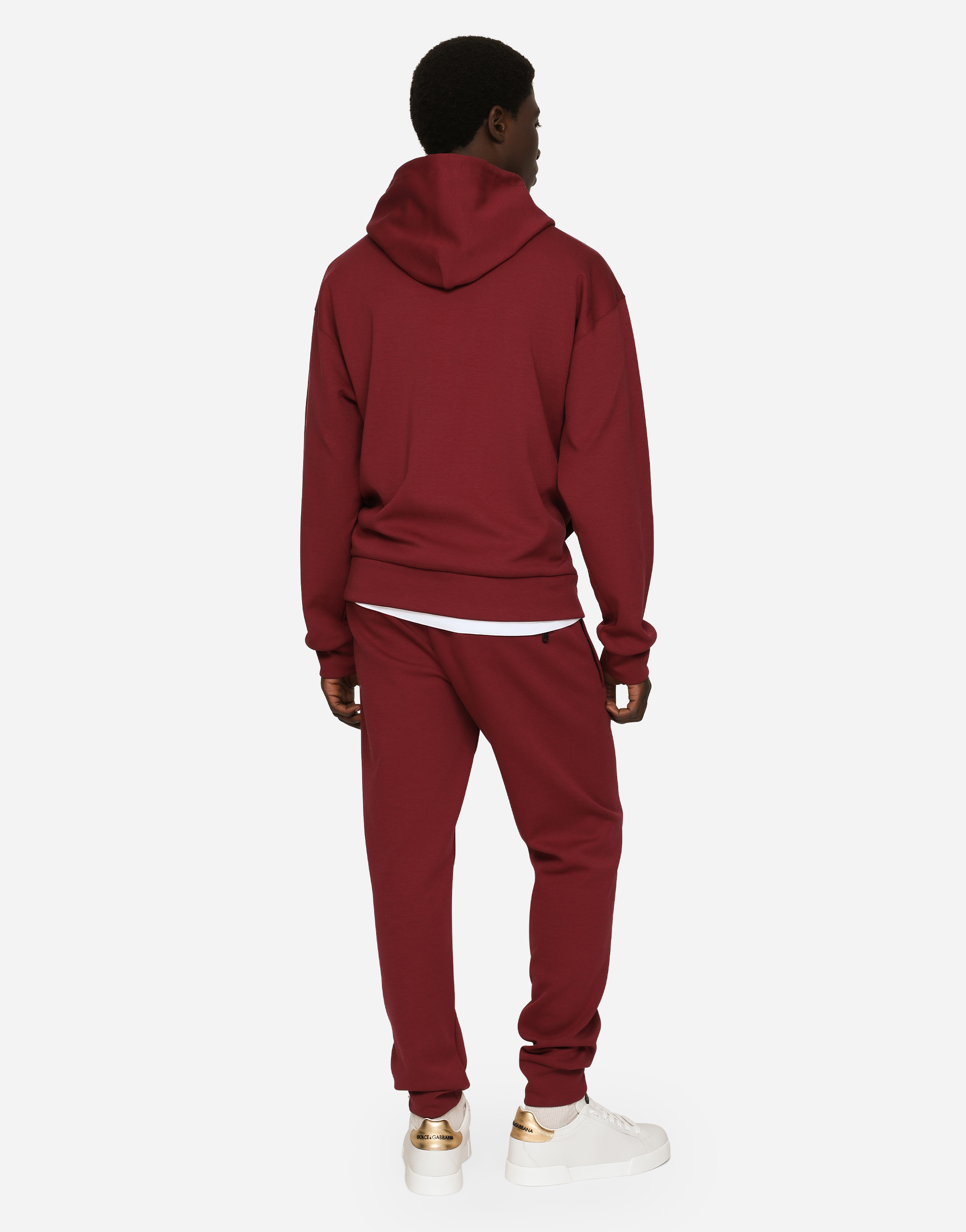  Dolce & Gabbana Sweatshirt Aus Baumwolljersey Mit Kapuze Und Stickerei - Mann Sweatshirts Bordeaux Baumwolle 60 