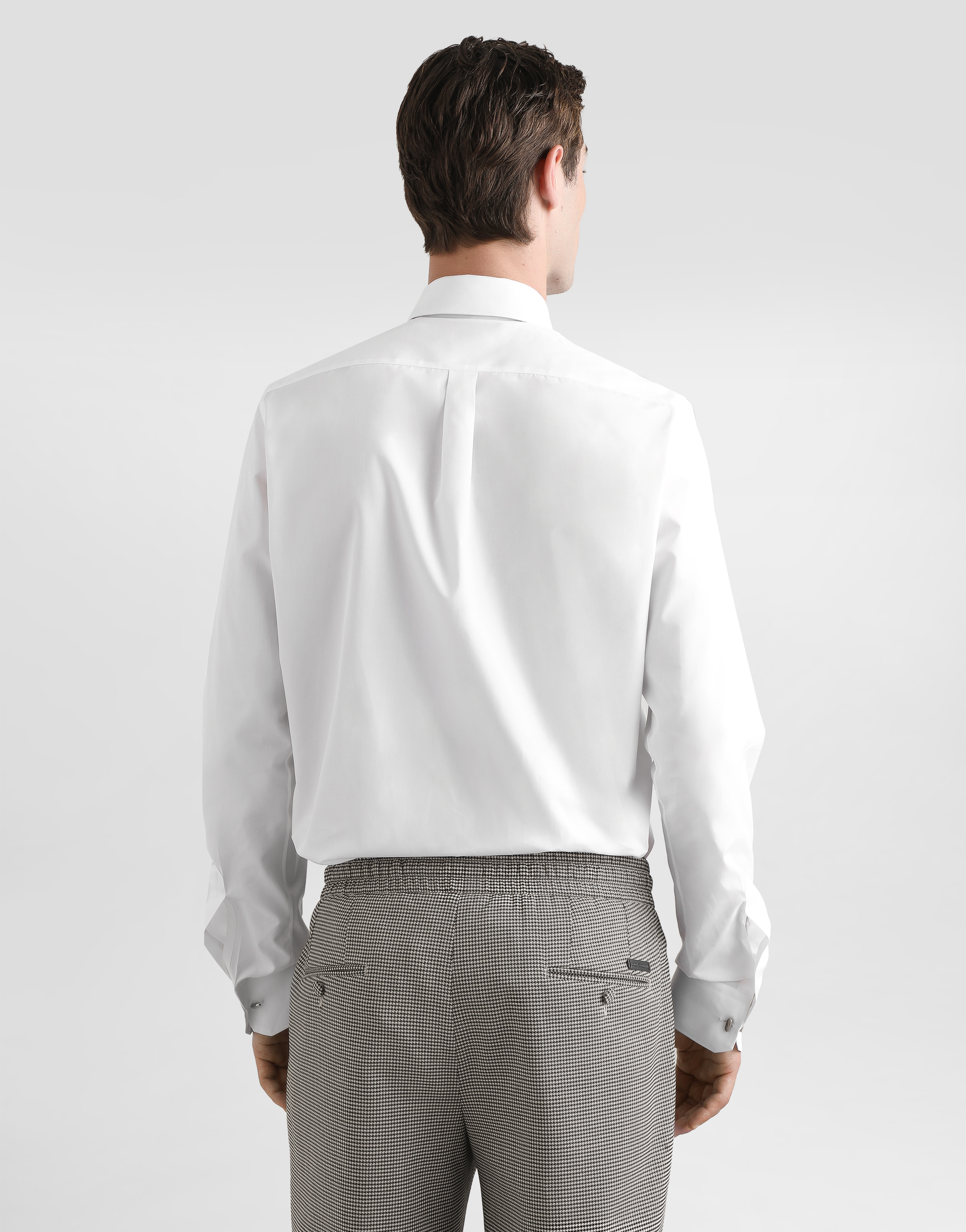 Dolce & Gabbana White Cotton Formal Dress Top Sicilia Shirt In Purple